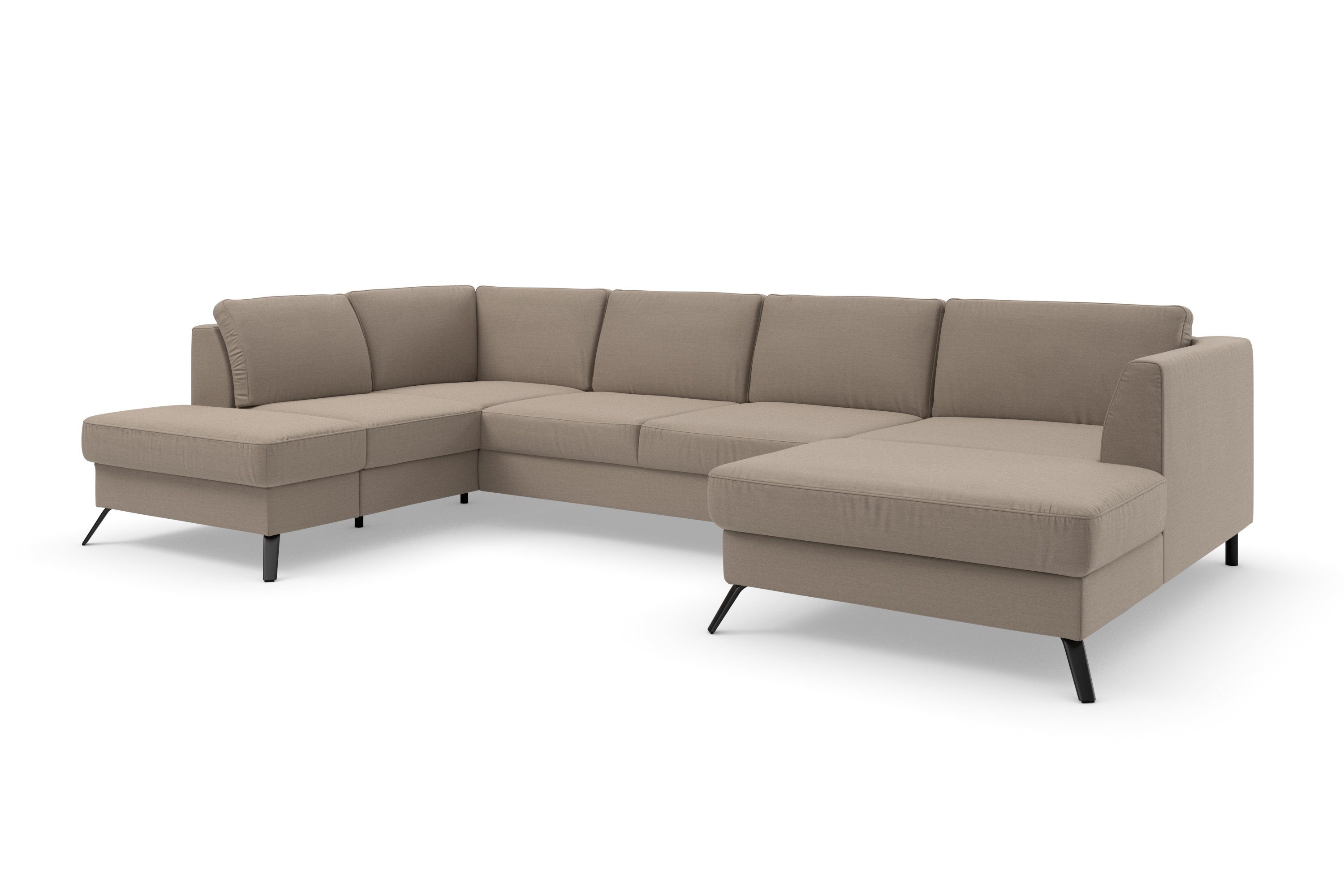 sit&more Zithoek Olsen U-vorm inclusief zitdiepteverstelling, naar keuze met slaapfunctie, 15 cm hoog