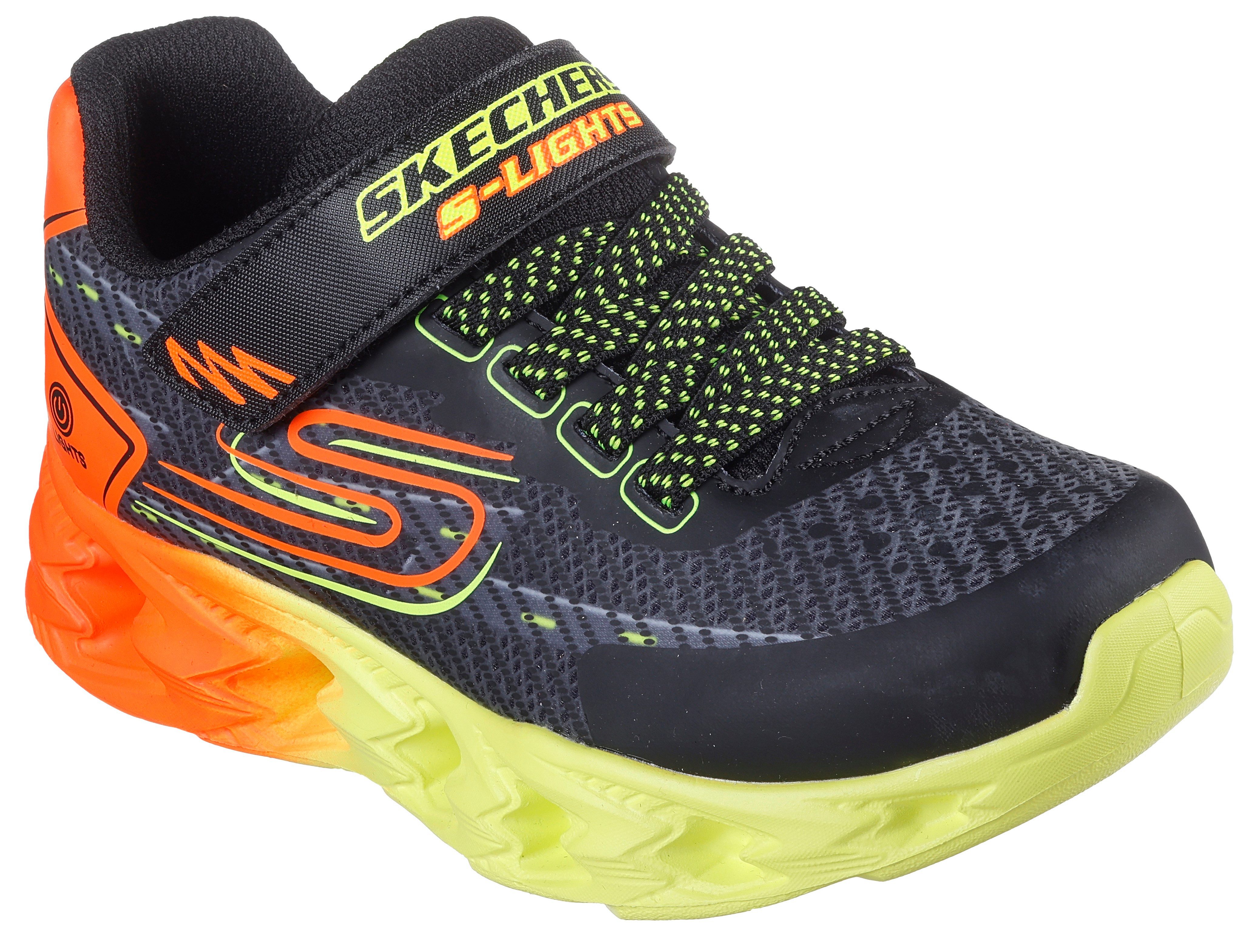 Skechers Sneakers S-Lights: Vortex 2.0 - Quantroid blink schoen, led schoen, klittenbandschoen met knipperende zool jongens sneakers maat 29 EU zwart