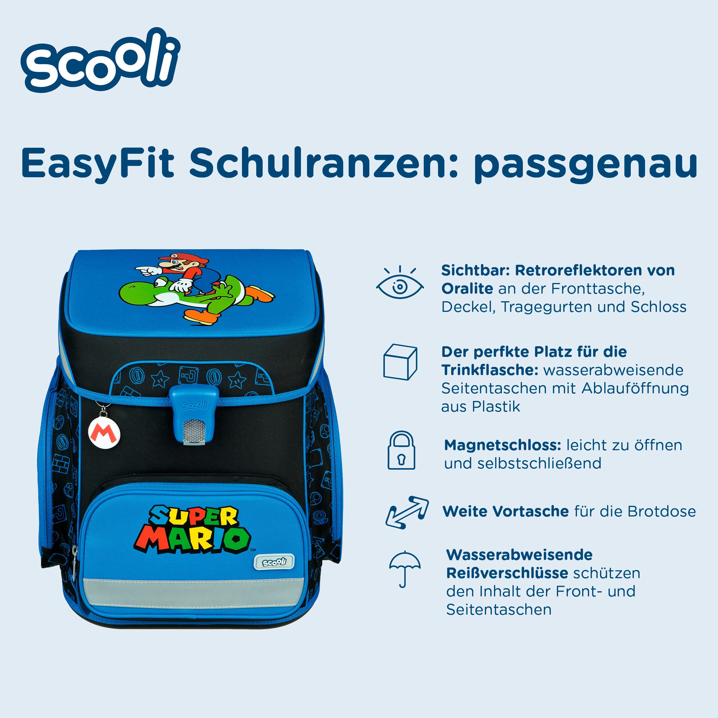 Scooli Schooltas EasyFit, Super Mario (set, 5-delig)