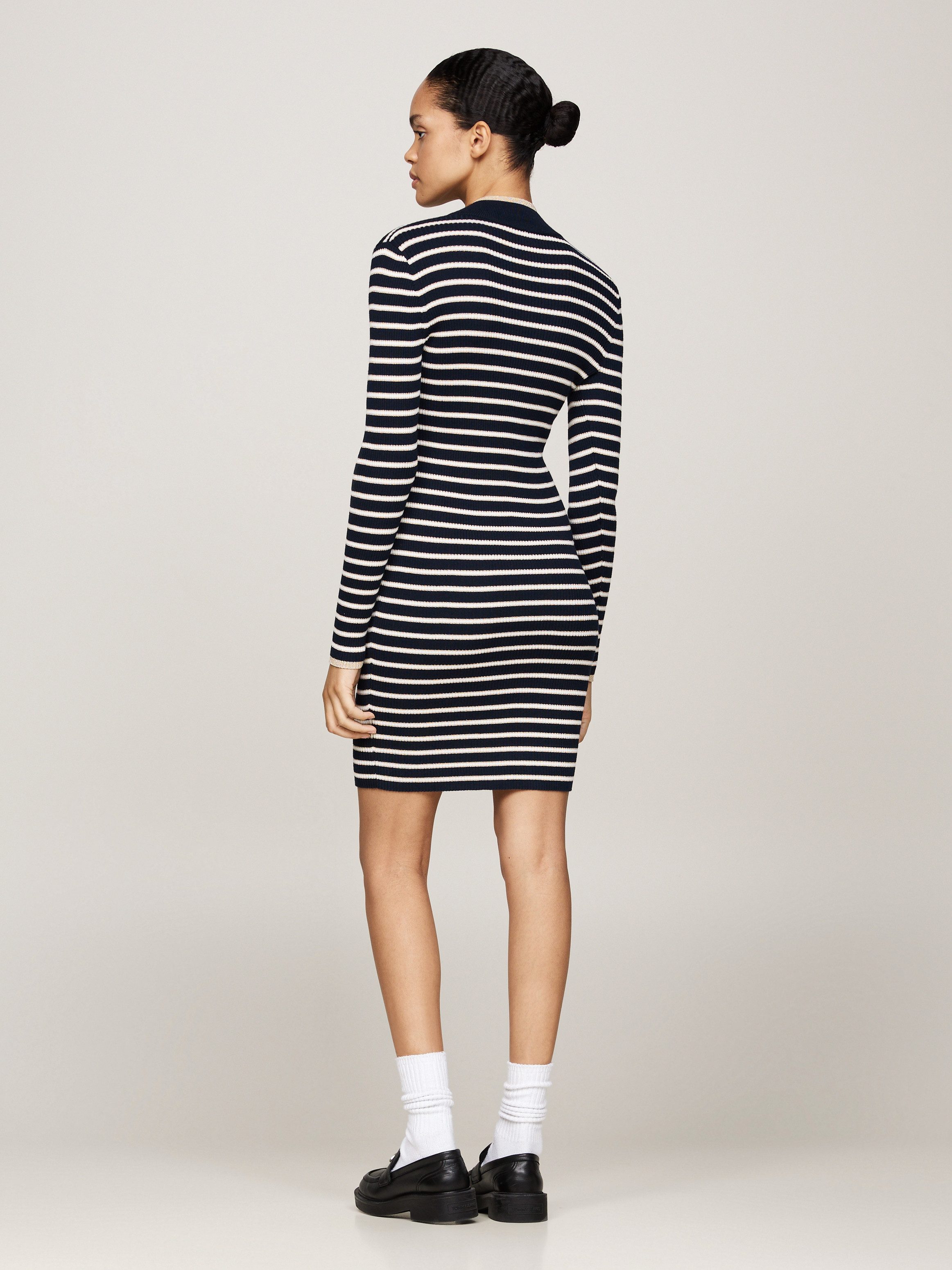 TOMMY JEANS Gebreide jurk TJW METALLIC TIP ZIP SWTR DRESS