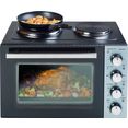 bestron mini-keuken aov31cp crispy  co. met oven en 2-pits kookplaat, 3200 w, zwart zwart