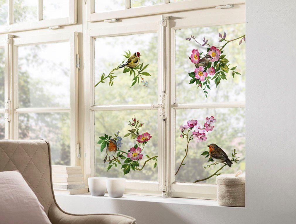 Komar Raamdecoratie Spring Fever 31x31 cm (breedte x hoogte), zelfklevend (1 stuk)