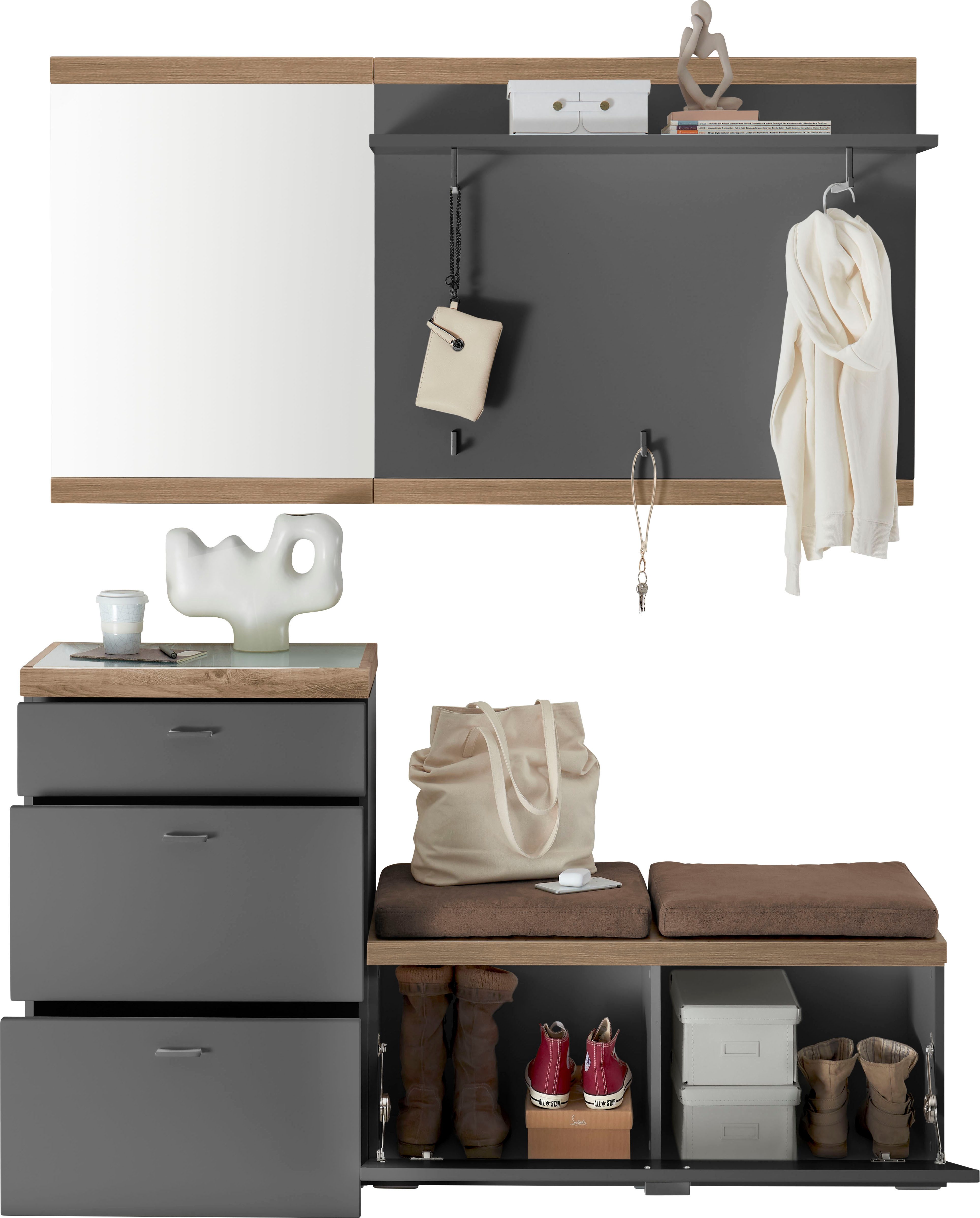 set one by Musterring Compact kapstokmeubel Lancaster Dielen bestaande uit 4 delen, verkrijgbaar in twee kleuren, totale breedte 160 cm (4 stuks)