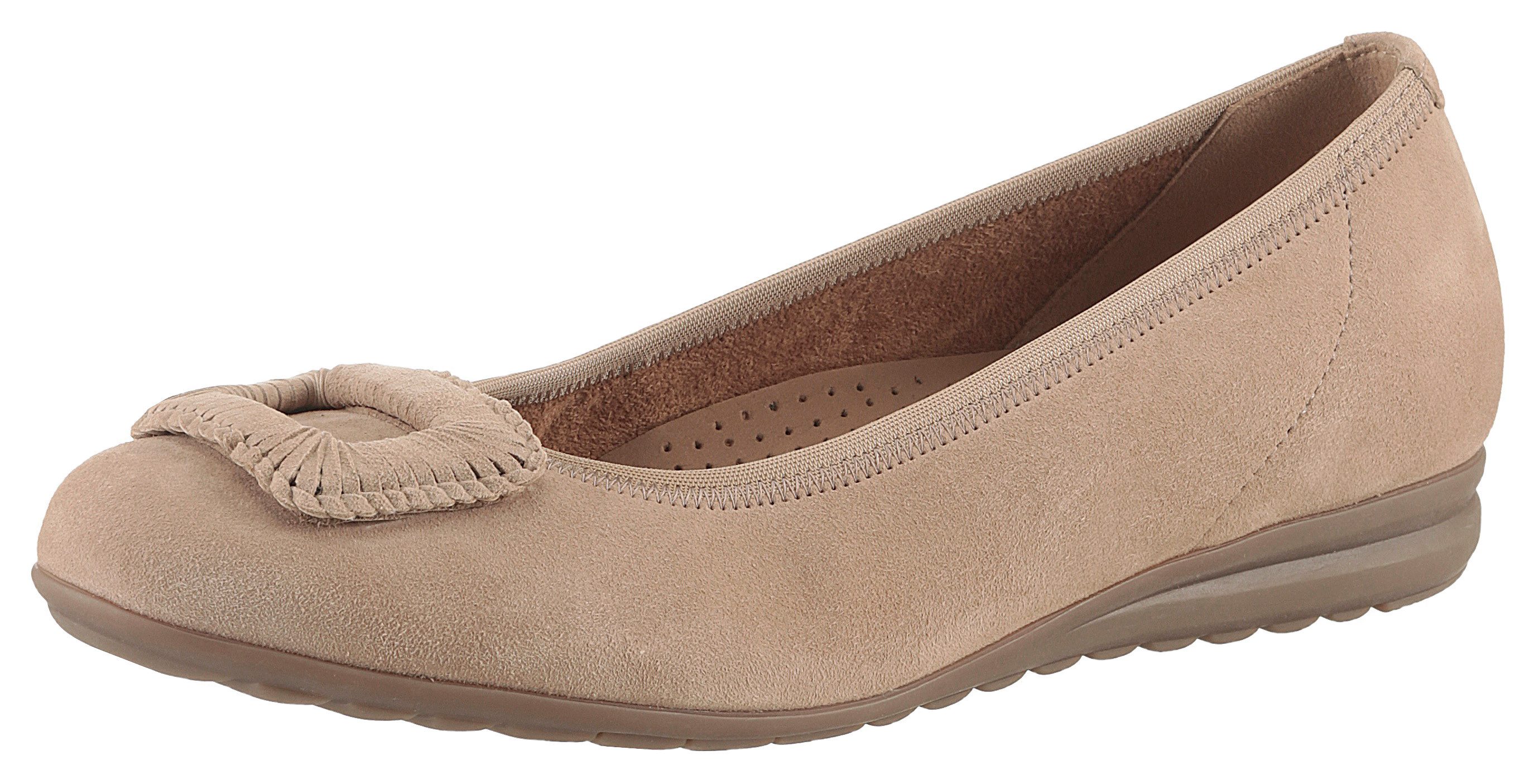 Gabor Ballerina's Florence , comfort schoen, zakelijke schoen, elastische afwerking, comfortbreedte g (= breed) dames klassieke ballerina's maat 43