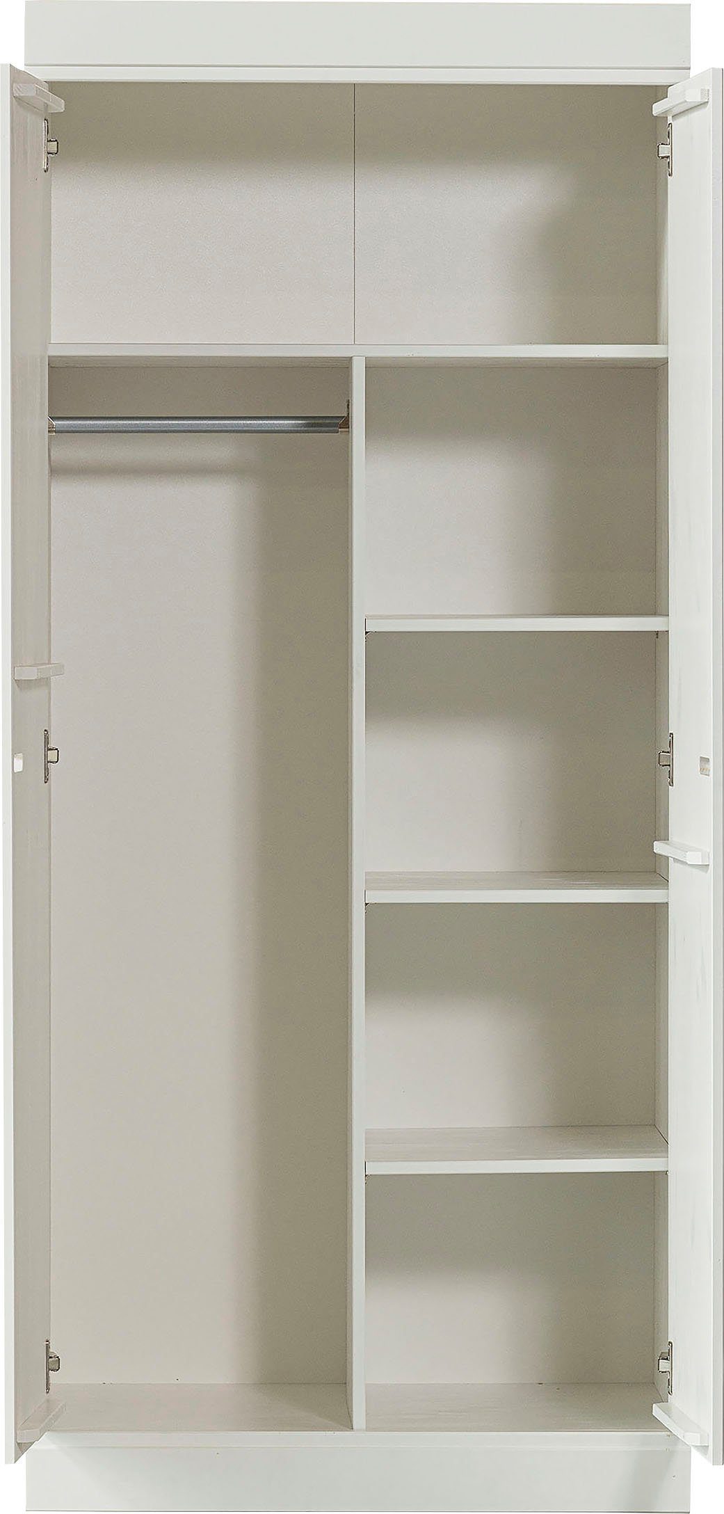 WOOOD Kledingkast Connect met twee deuren, van dennenhout, breedte 77 cm
