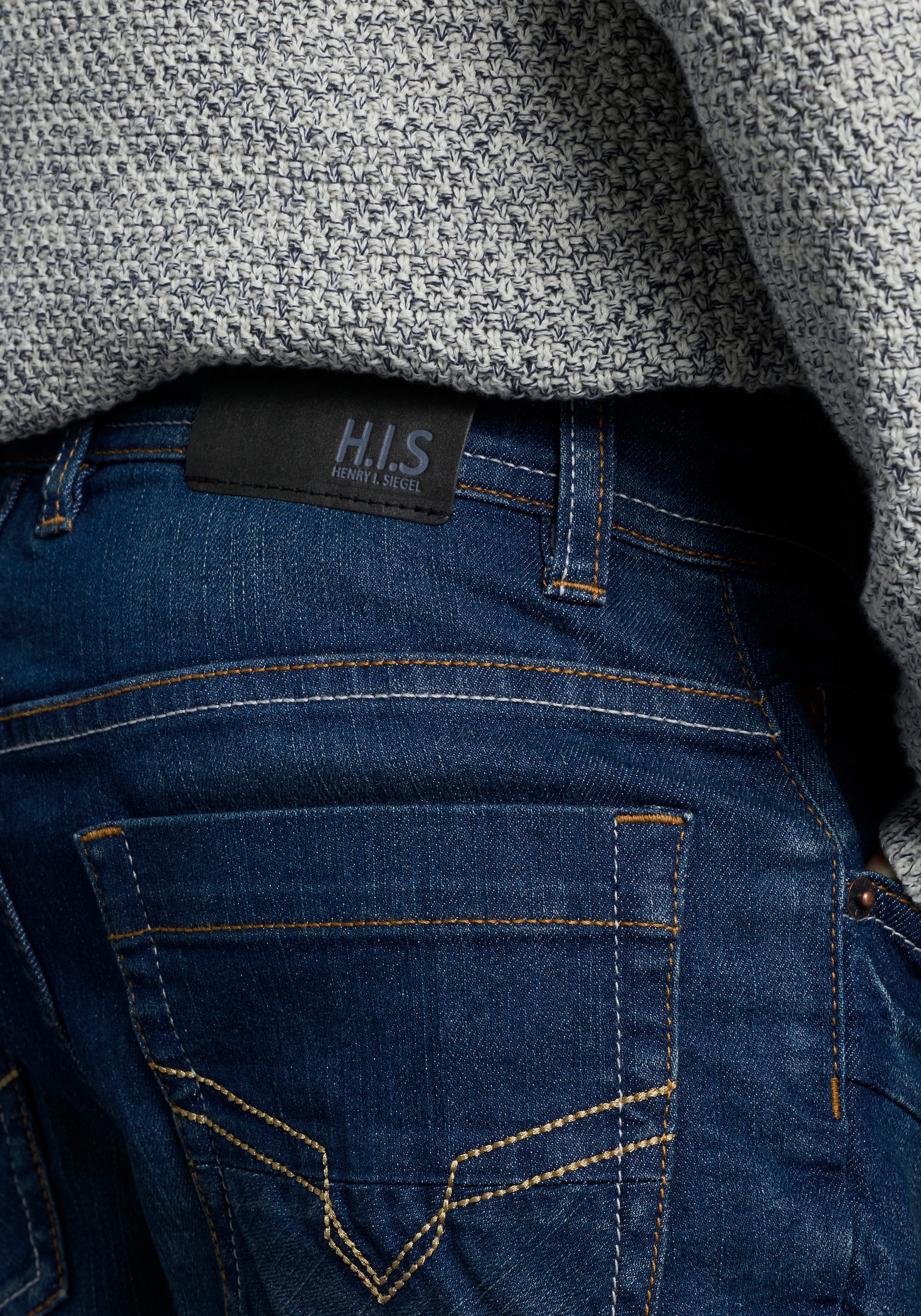 H.I.S Relax fit jeans Stretch jeans rechte vorm