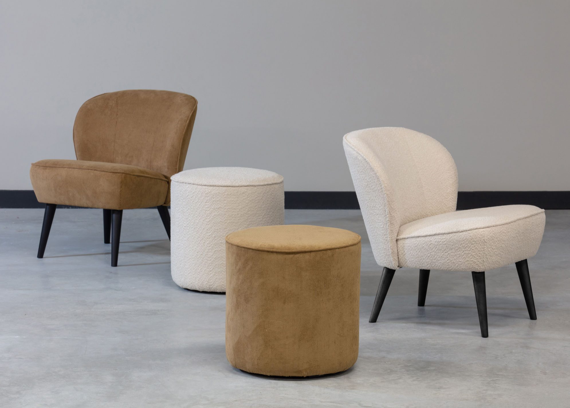 WOOOD Fauteuil Sara zacht gepolsterd, 4-poots onderstel, h 71 cm x b 59 cm