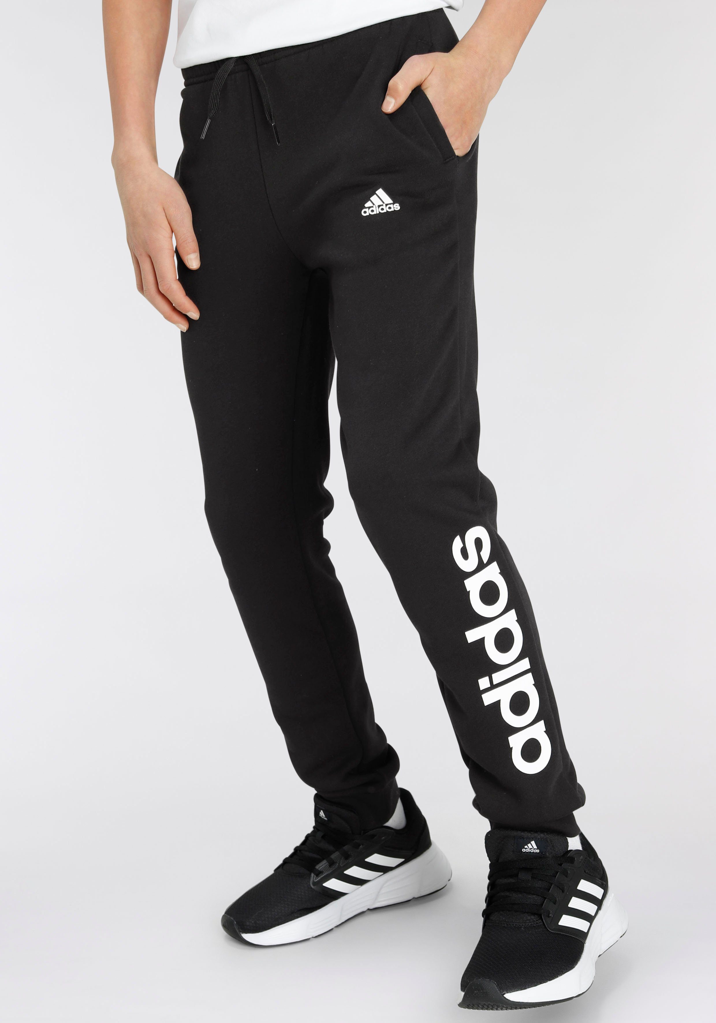 adidas sportswear sportbroek essentials linear logo broek (1-delig) zwart