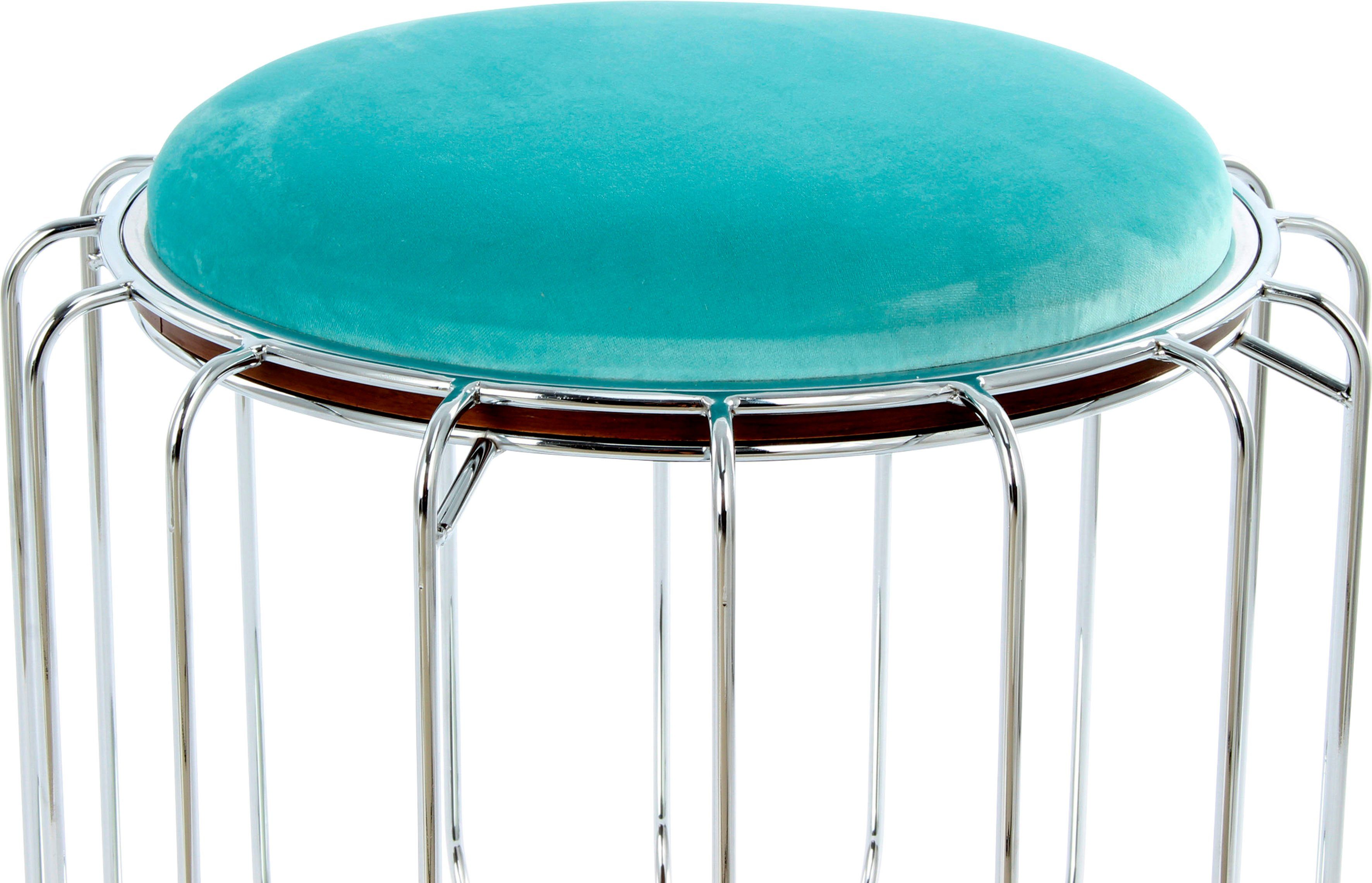 Kayoom Bijzettafel Pouf Comfortable 110, afneembare en omkeerbare bovenkant praktisch om te bouwen tot tafel of voetenbank/poef, met spiegelglas (1 stuk)