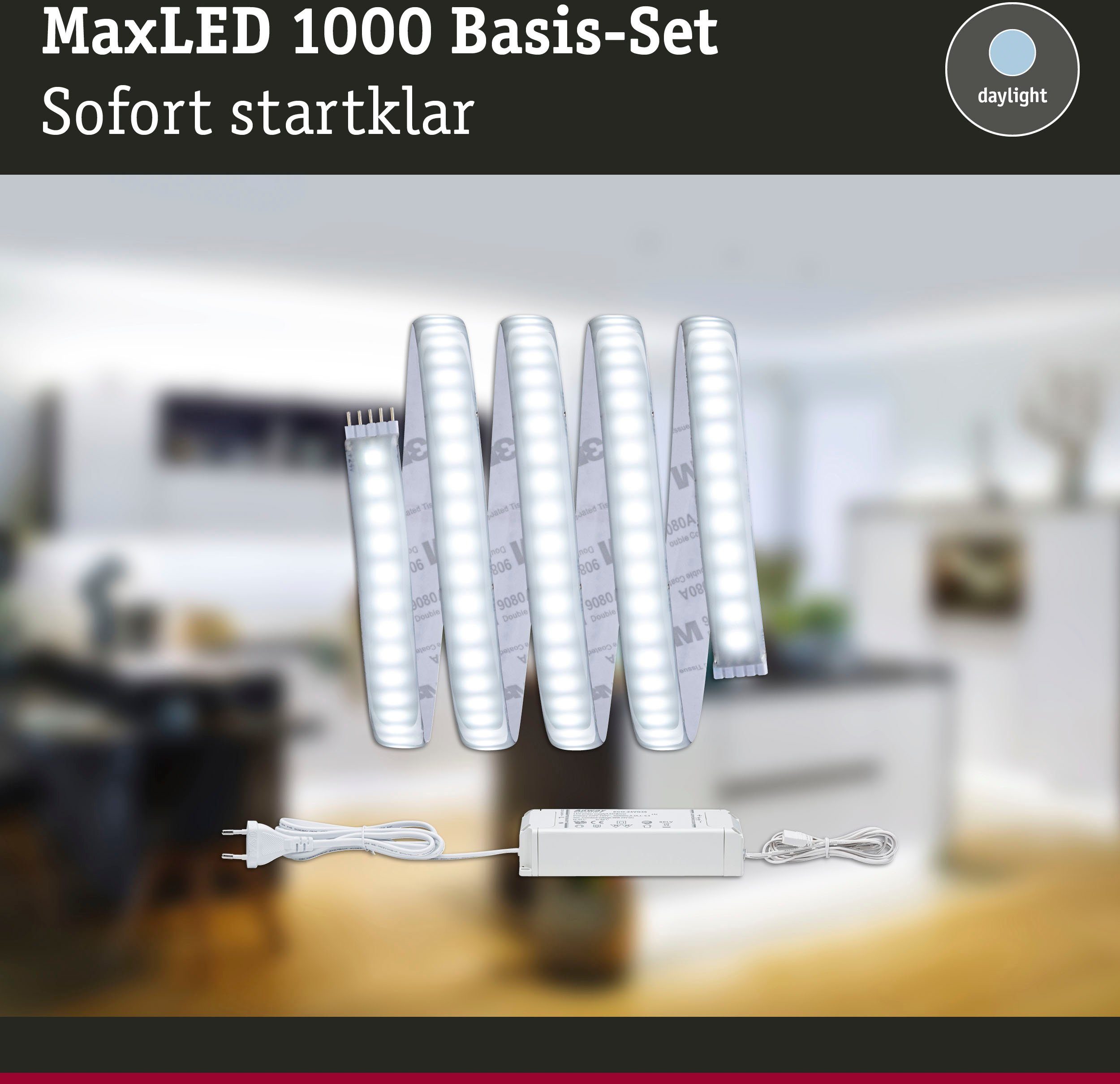 Paulmann Led-strepen MaxLED 1000 Basisset 1,5m Daglichtwit IP44 17W 1650lm gecoat (1 stuk)