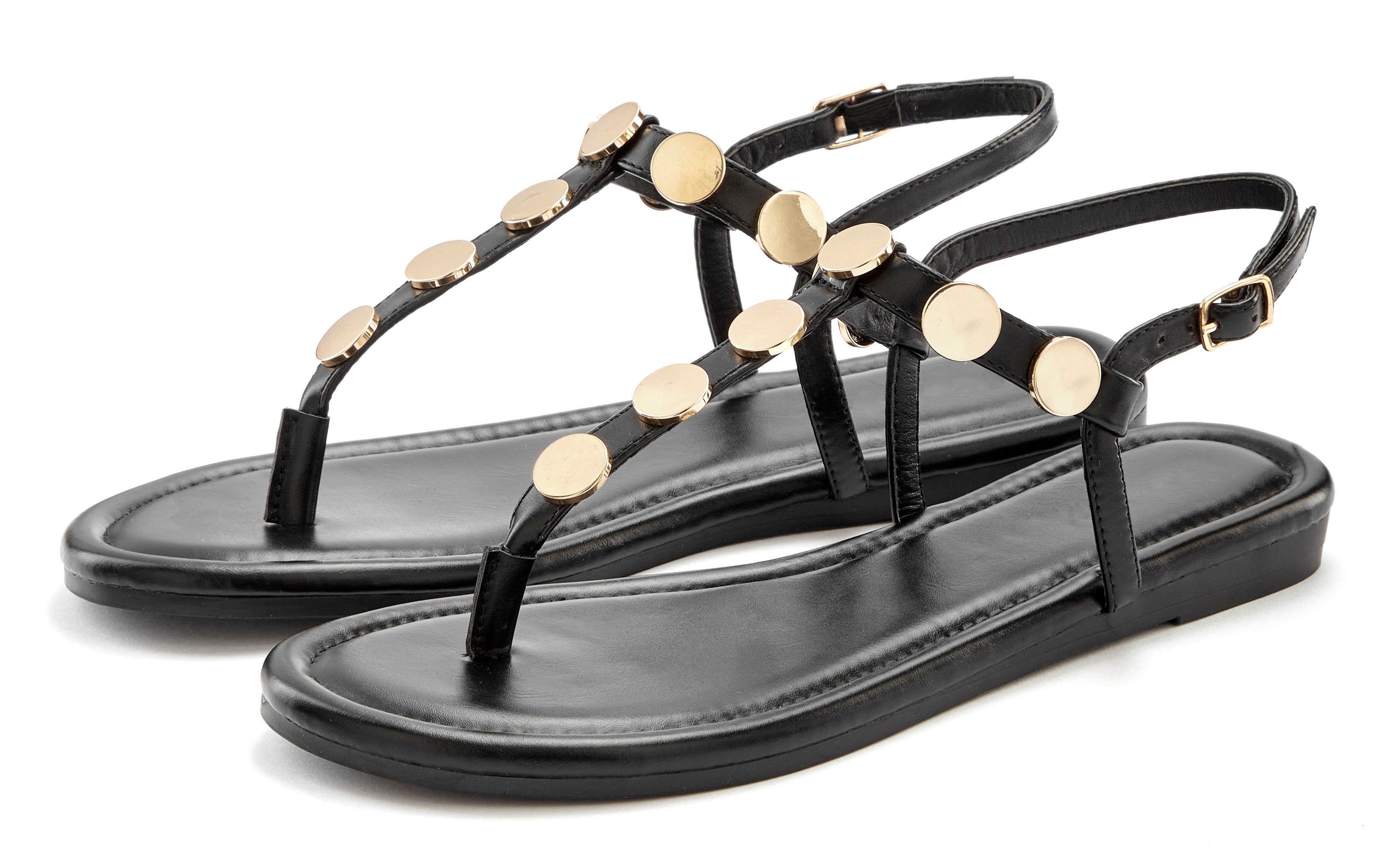 Vivance Sandalen tussenstuk met gouden sierdetails vegan