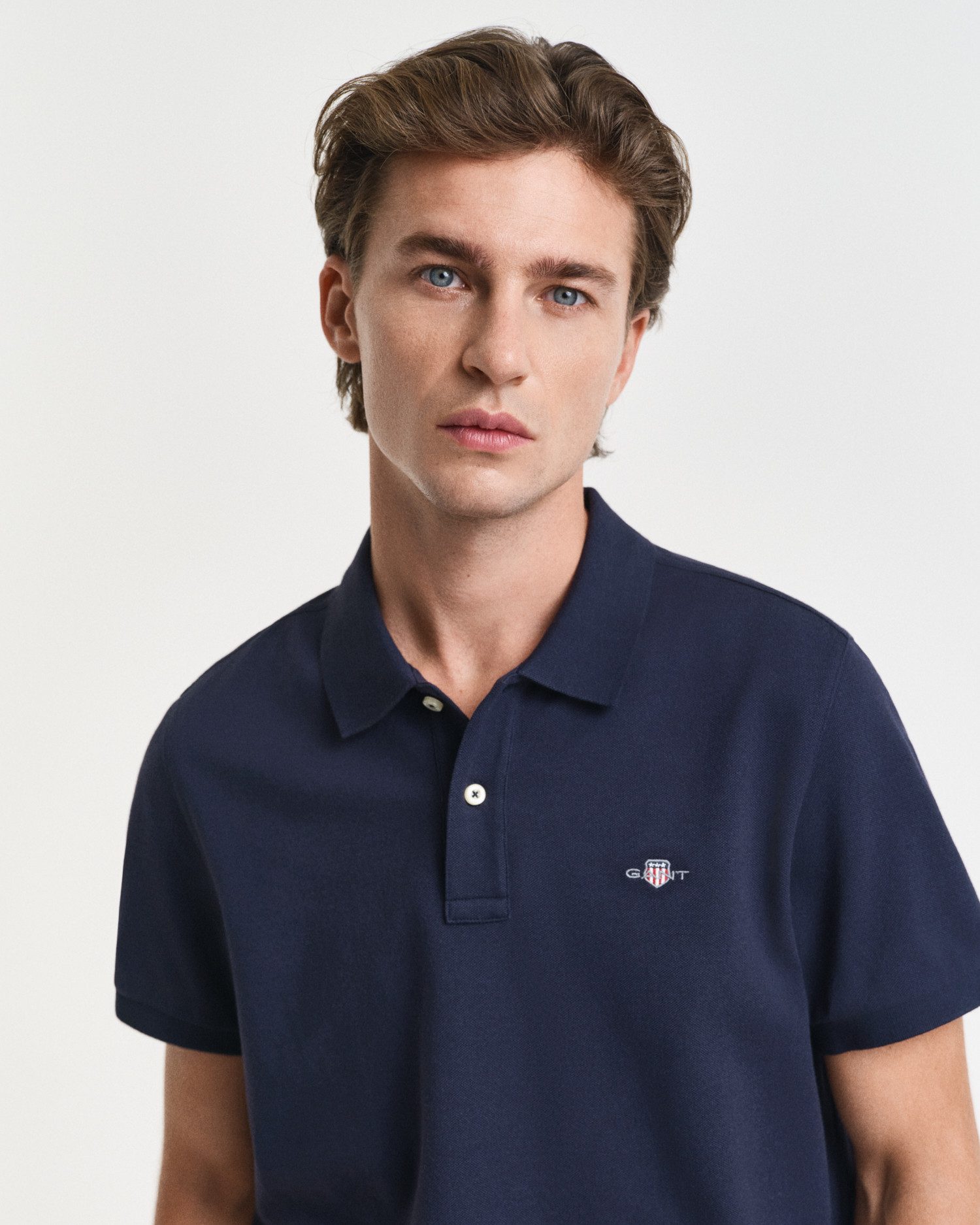 Gant Poloshirt REG SHIELD SS PIQUE POLO met logo en platte breikraag 100% katoen pique