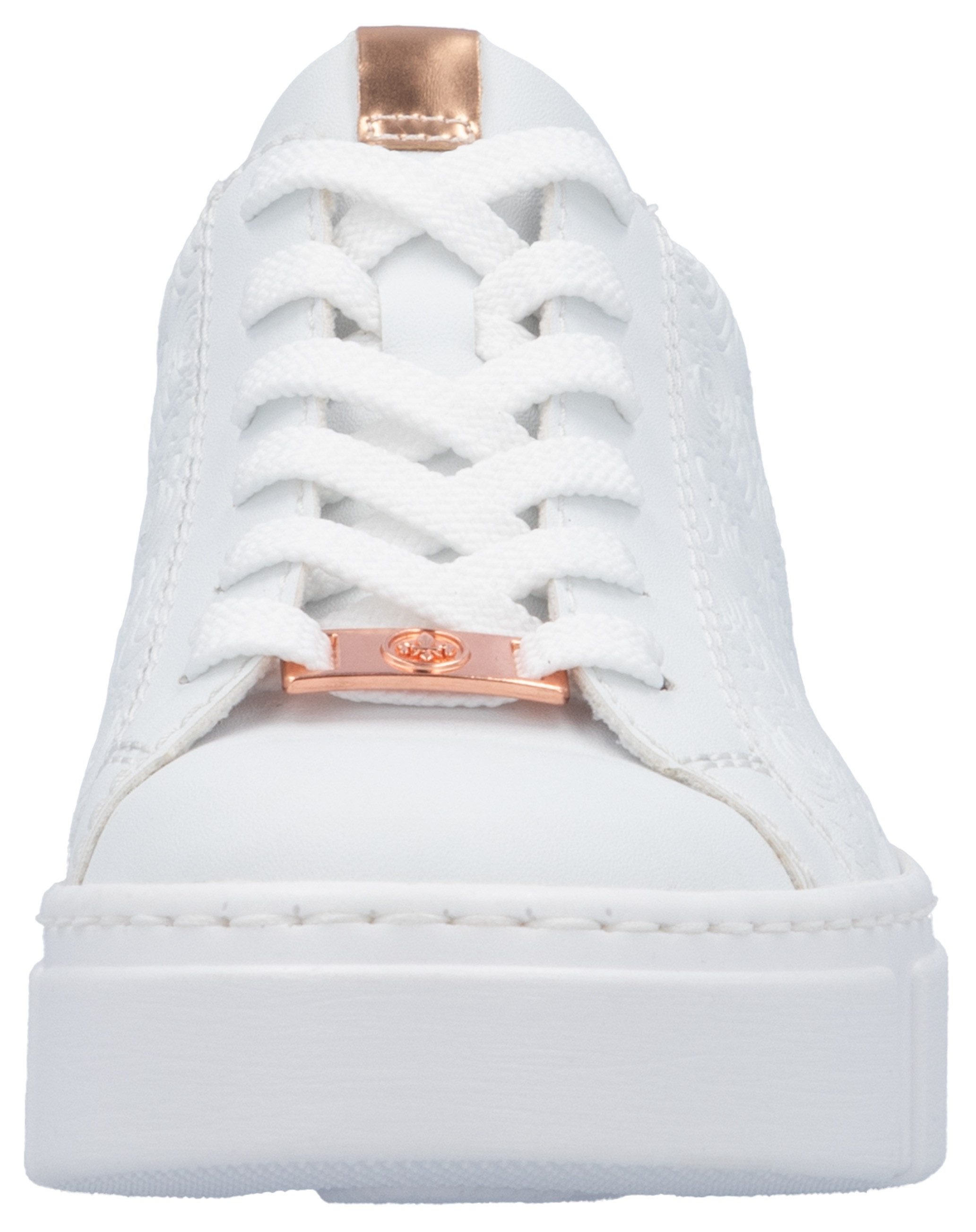 Rieker Plateausneakers met metallic-kleuraccenten, vrijetijdsschoen, lage schoen, veterschoen