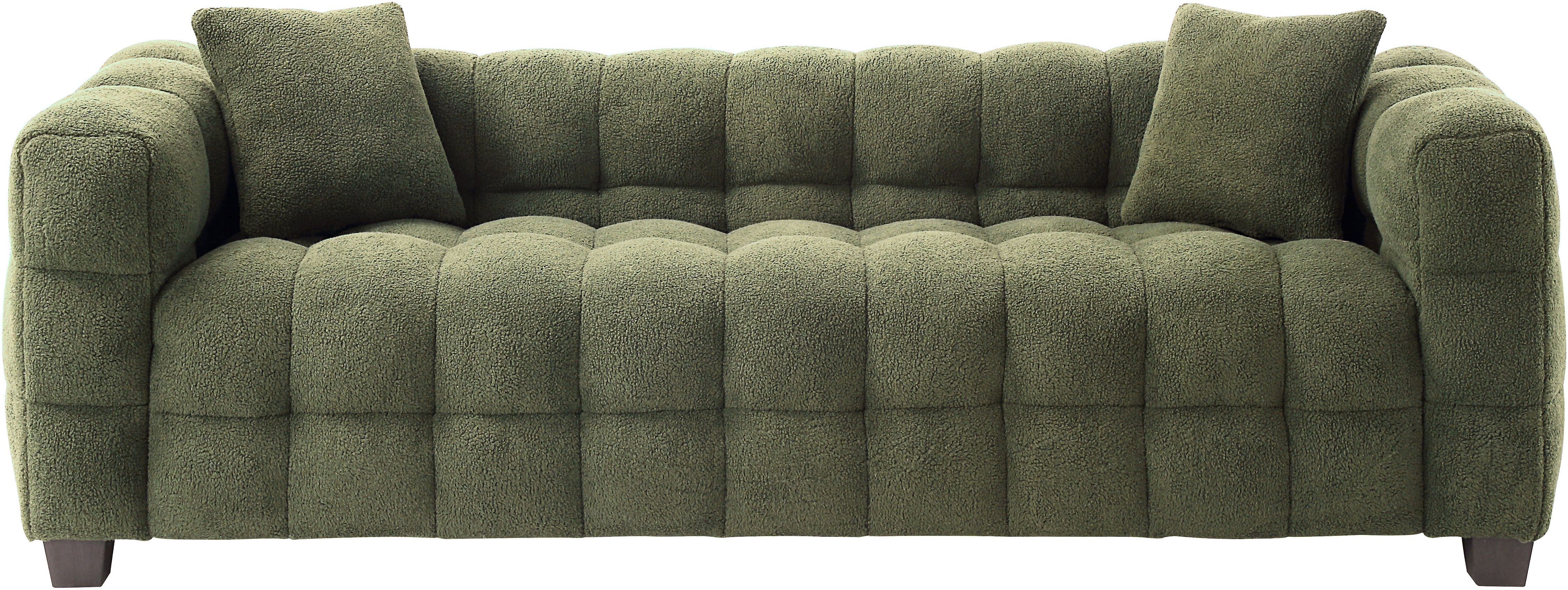 ATLANTIC home collection 3-zitsbank Stella incl. 2 sierkussens en gemaakt van moderne teddy stof
