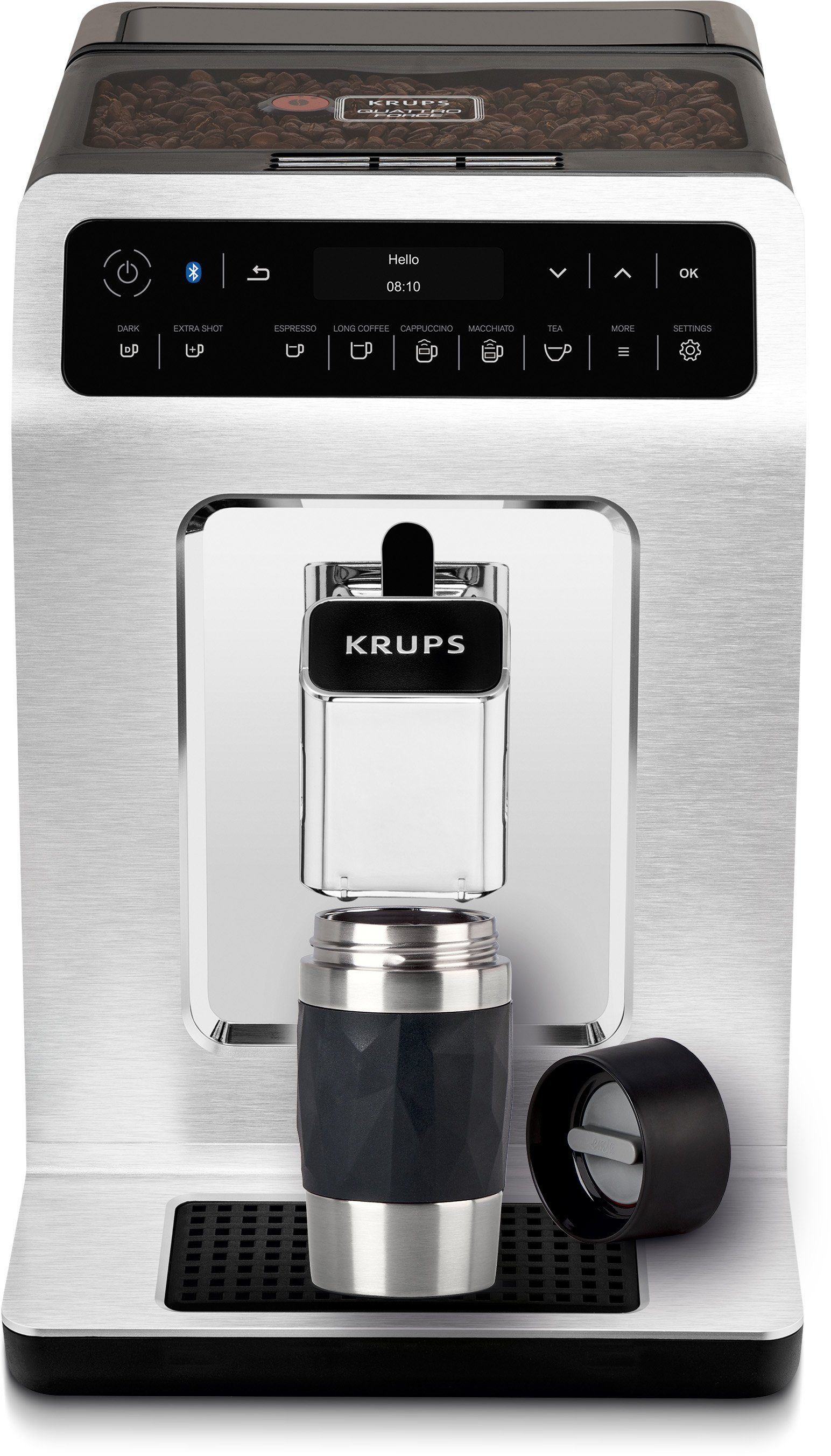 Emsa Thermosbeker Travel Mug Compact 0,3l, roestvrij staal, 3u warm/6u koud, 360° drinkopening, vaatwasmachinebestendig