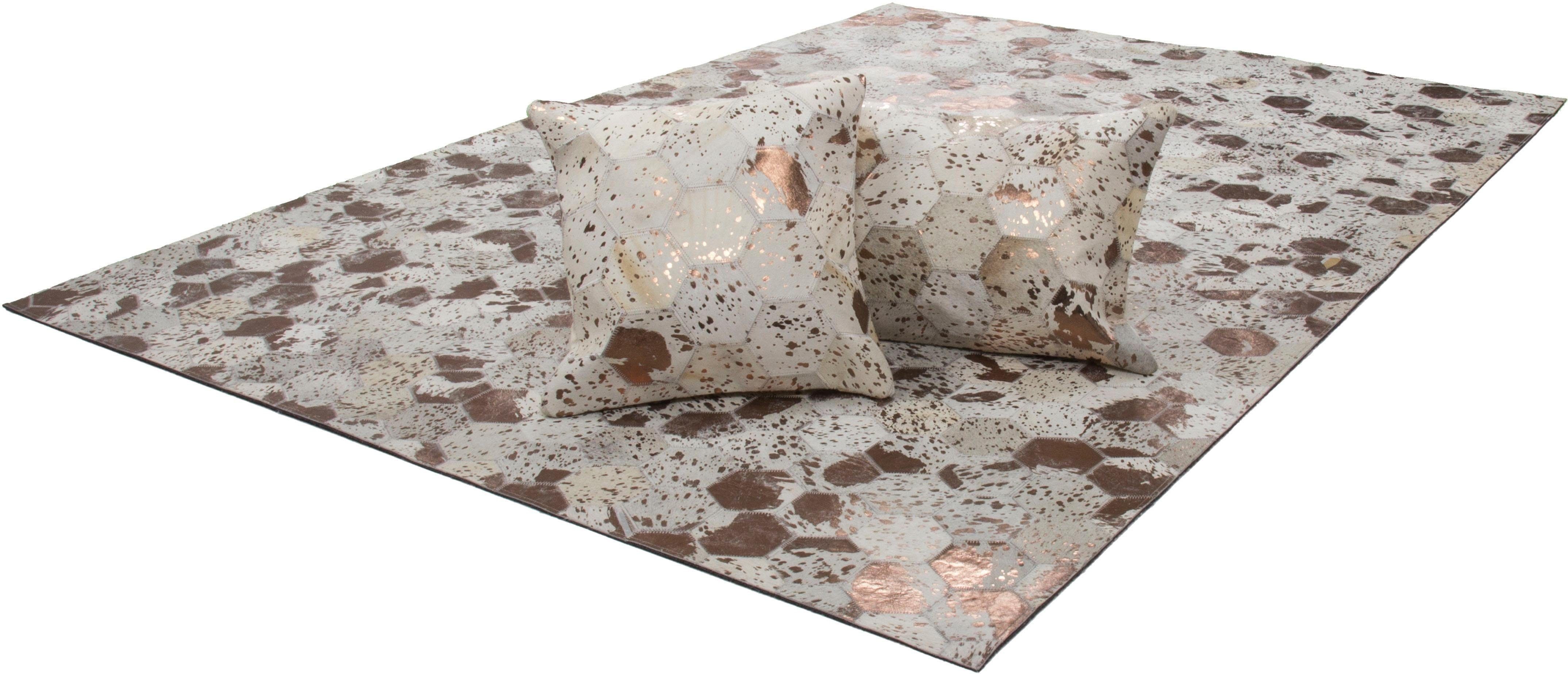 calo-deluxe Vachtvloerkleed Scarllet 210 echte runderhuid, woonkamer dieren vloerkleden maat 80 cm x 150 cm x 8 mm beige