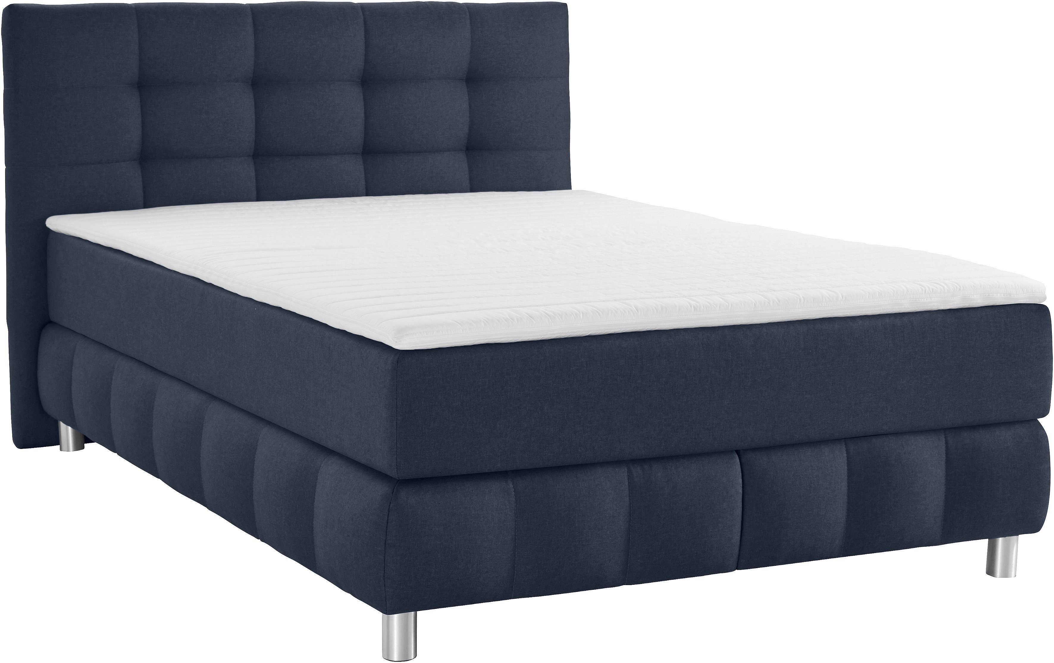 andas Boxspring Salo XXL in fluwelige look of structuurstof, 6 breedten in extra lang 220 cm, 4 hardheden