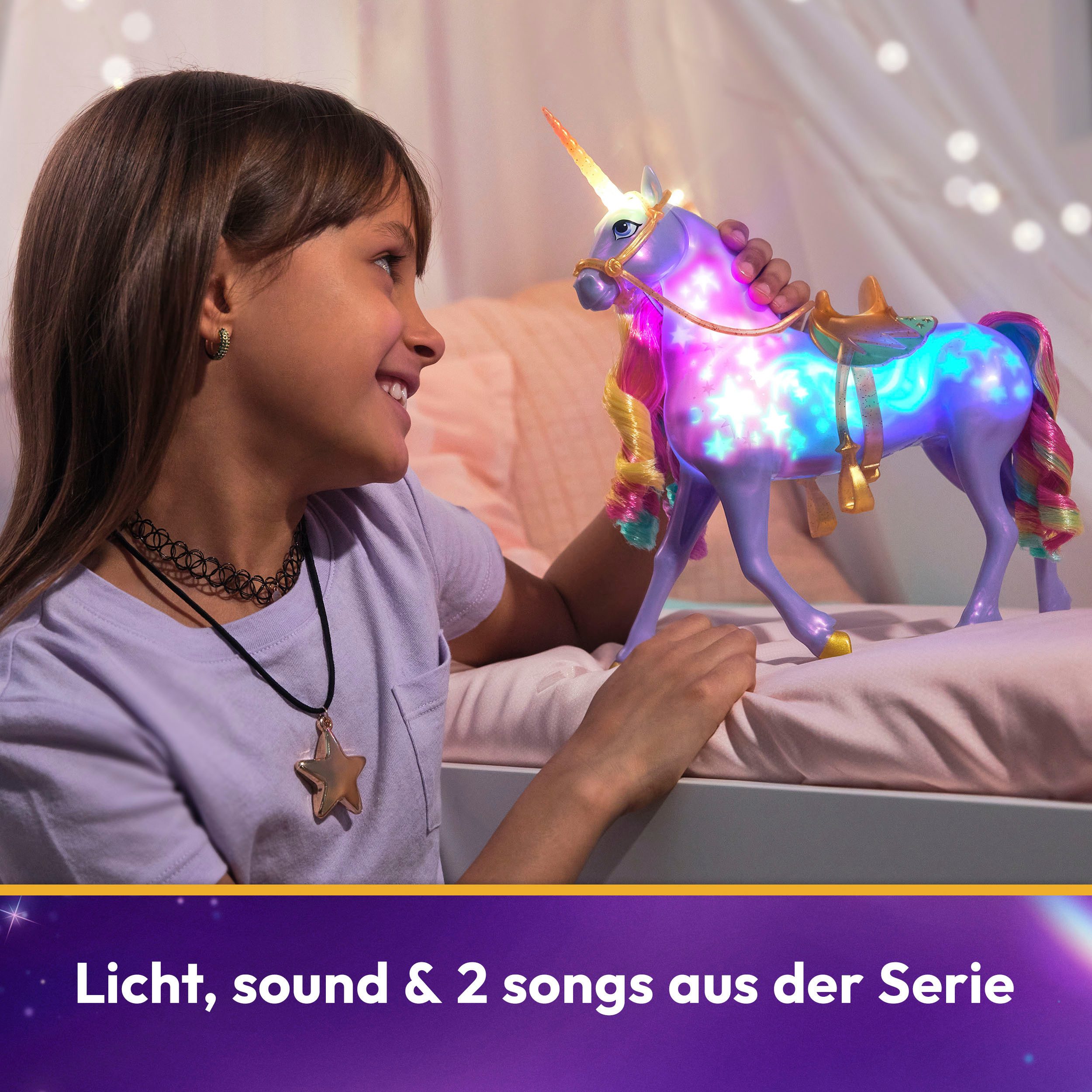 Spin Master Aankleedpop Unicorn Academy - Interactive Rainbow Light-Up Wildstar & Sophia (set)