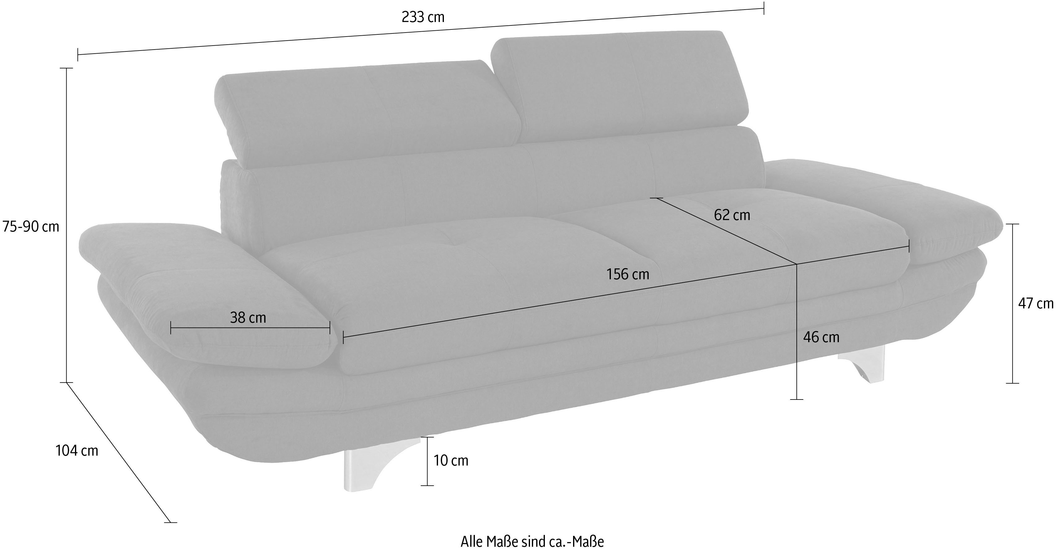 COTTA 3-zitsbank Enterprise Big-sofa, met verstelbare armleuning en rugleuning