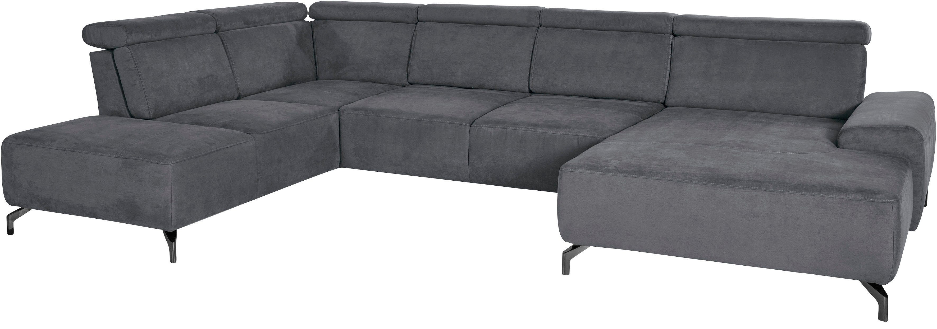 sit&more Zithoek Gizeh U-vorm 12 cm poothoogte, inclusief zitdiepteverstelling en verstelbare hoofdsteun