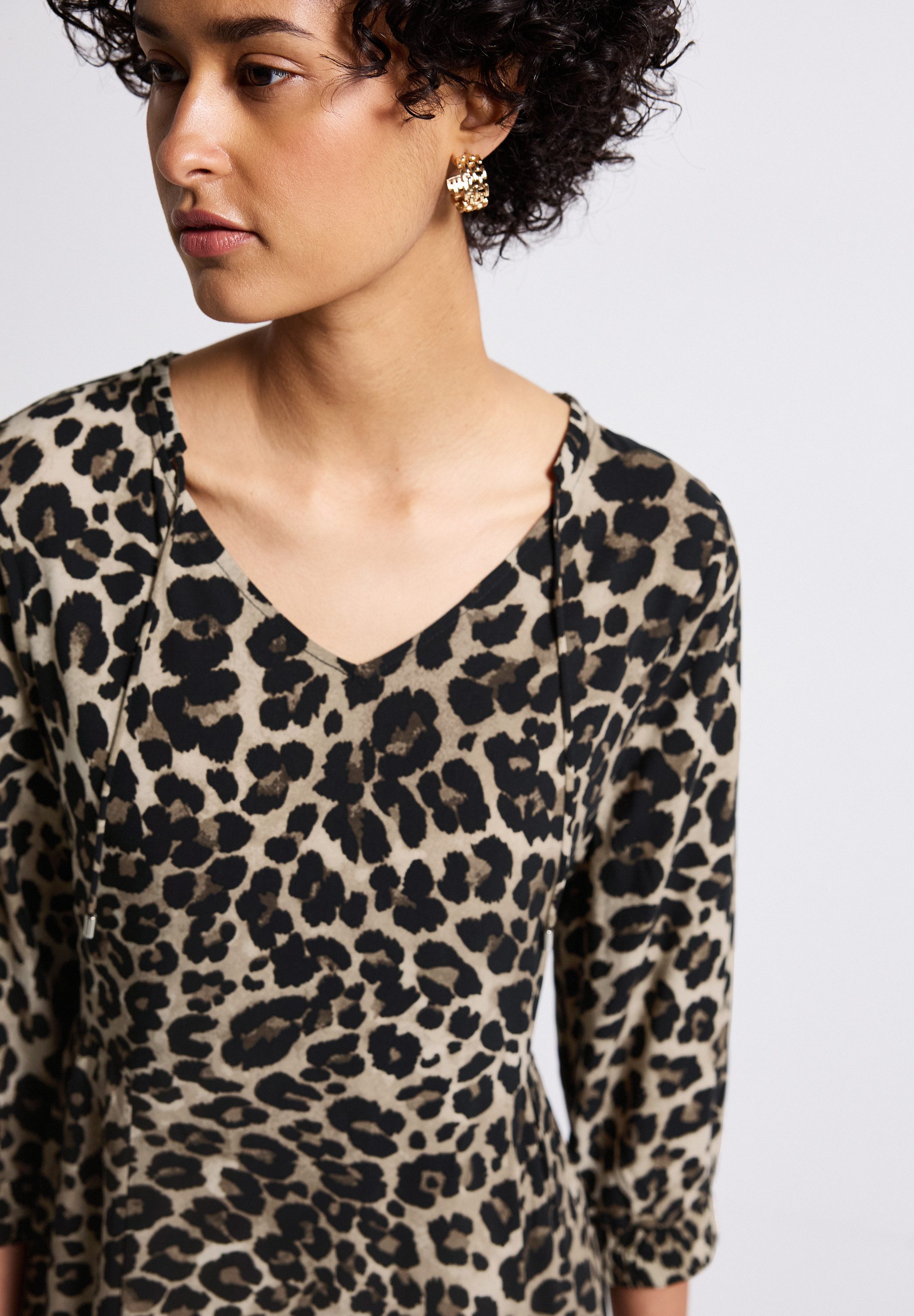STREET ONE Midi-jurk met grafisch patroon en 3/4-mouwen