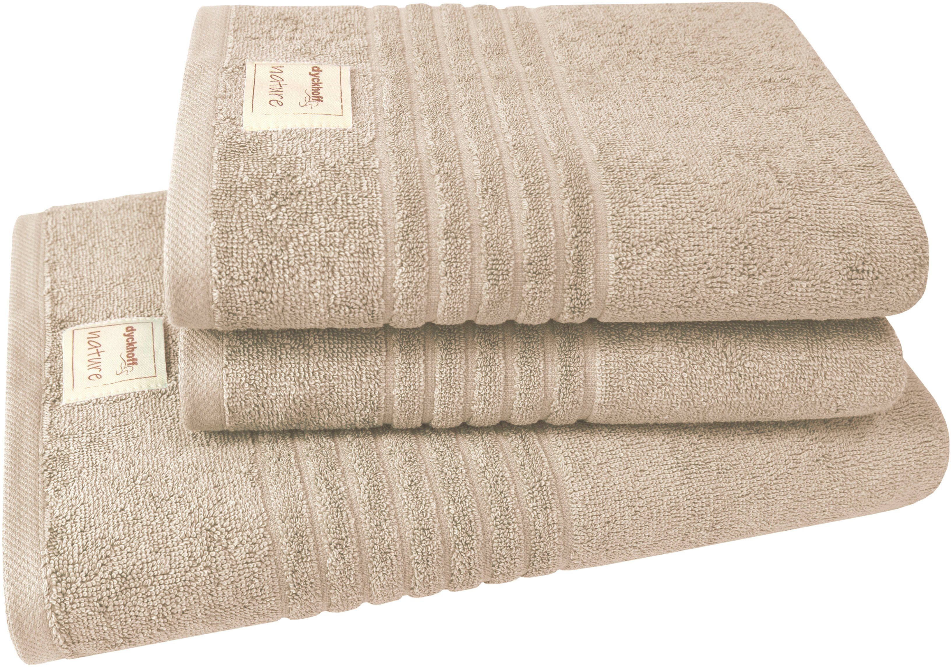 Dyckhoff Handdoekenset Naturel in 3-delige of 6-delige set verkrijgbaar (set, 3 stuks) handdoeken beige