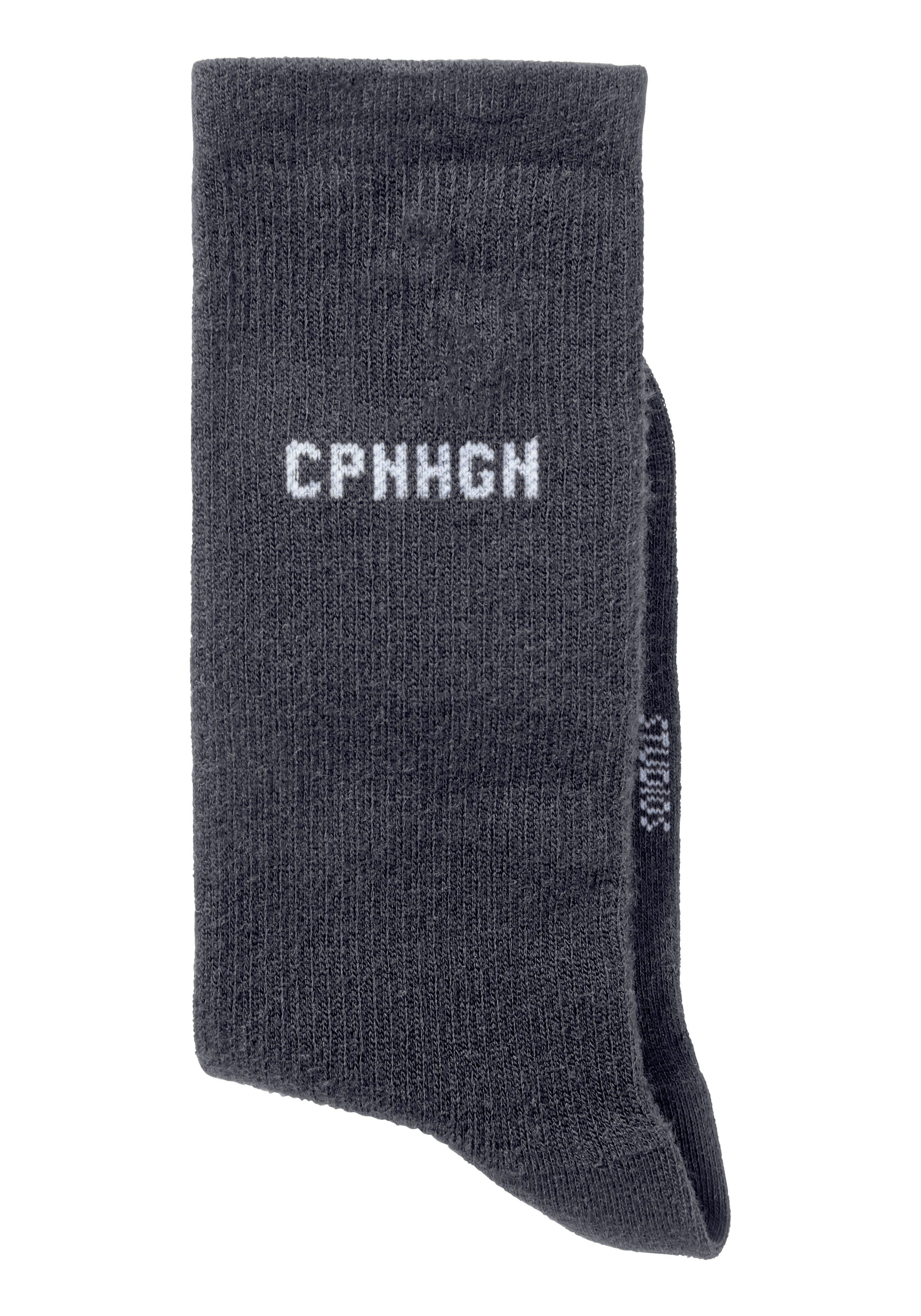 Copenhagen Studios Basic sokken met ribstructuur en borduursel (set, 3 paar)