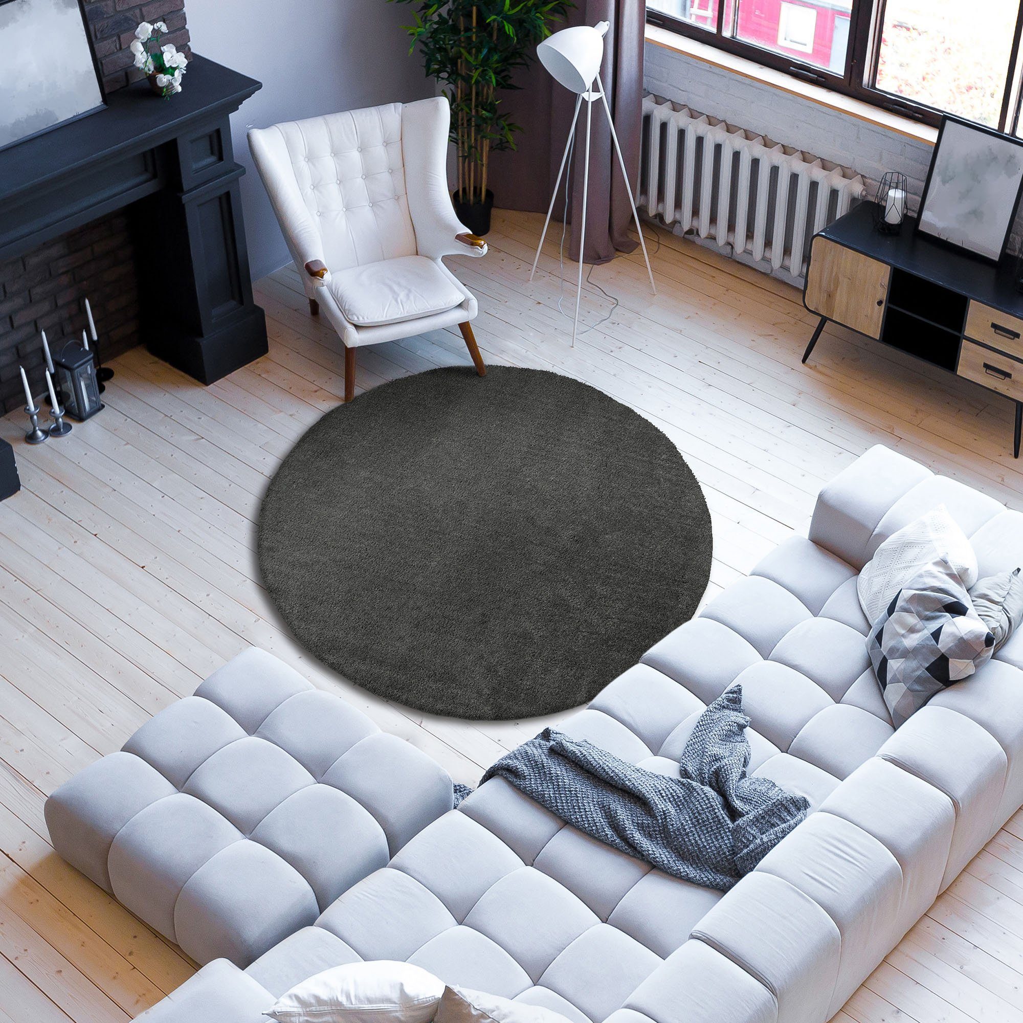 andas Hoogpolig vloerkleed Ilvi extra zacht, microvezel, uni, zacht