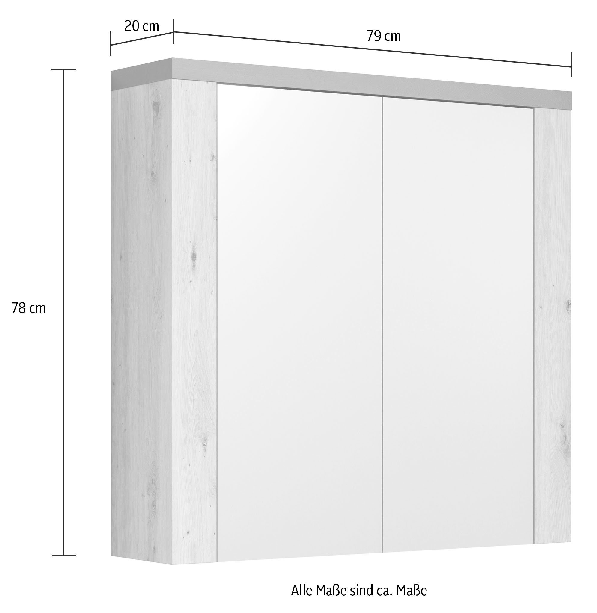 Home affaire Badkamerset Ambres Badkamermeubels in matte echt houtlook - afmetingen (B/D/H) 215/35/196 cm (4-delig)