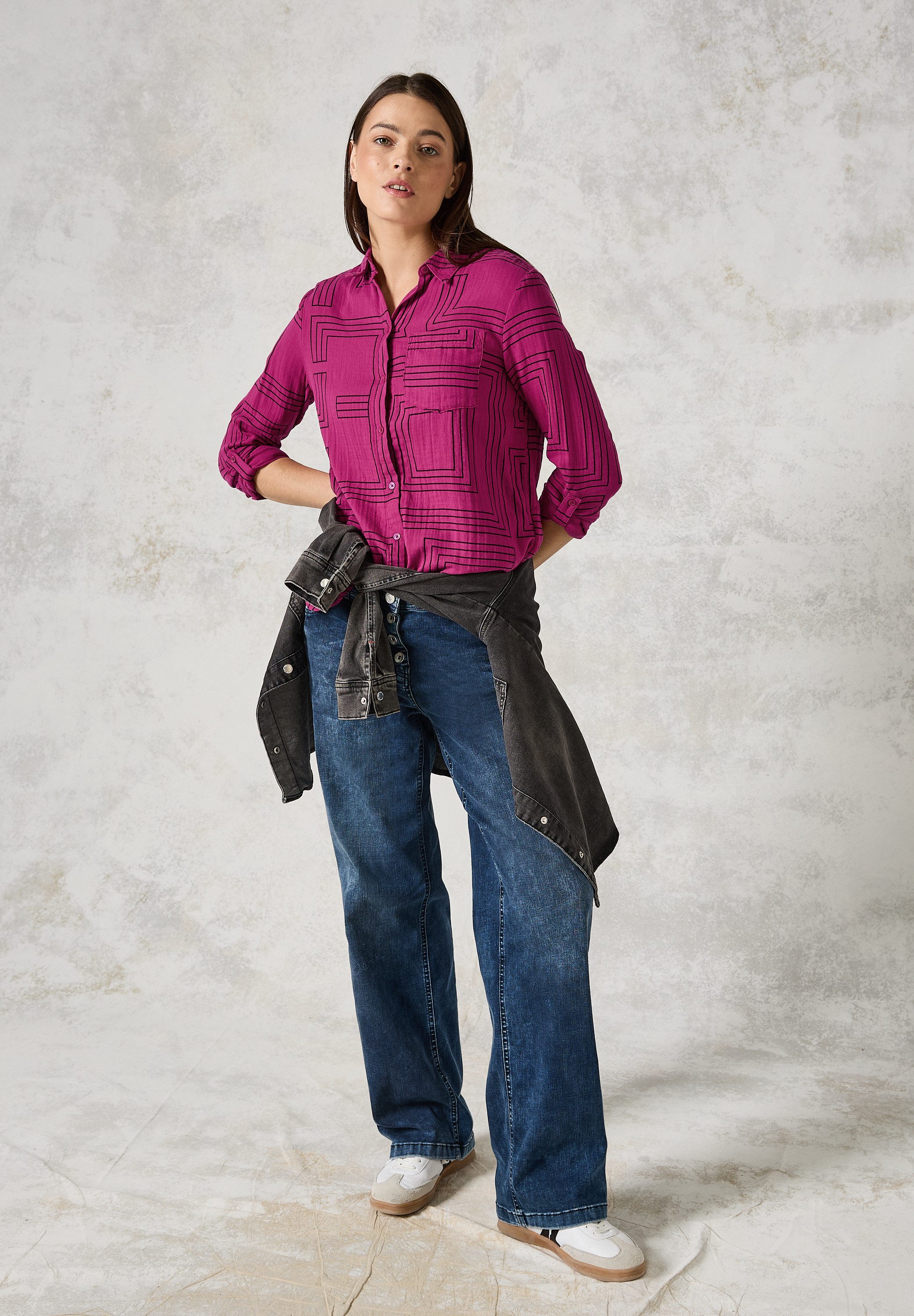 Cecil Blouse met lange mouwen met mouwriem
