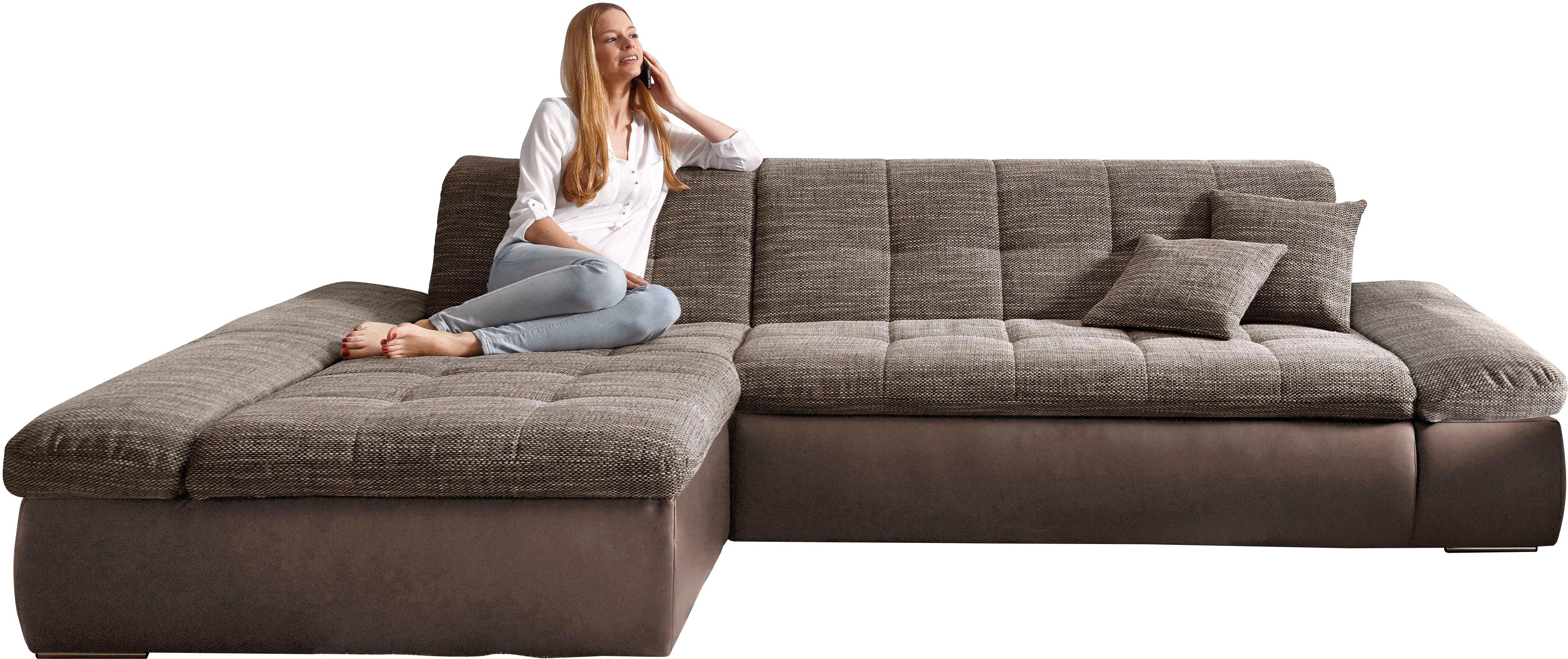 DOMO collection Hoekbank Moric bxdxh 300x172x80 cm, ook in cord, L-model XXL-formaat, optioneel ook met slaapbank functie en verstelling armleuning,