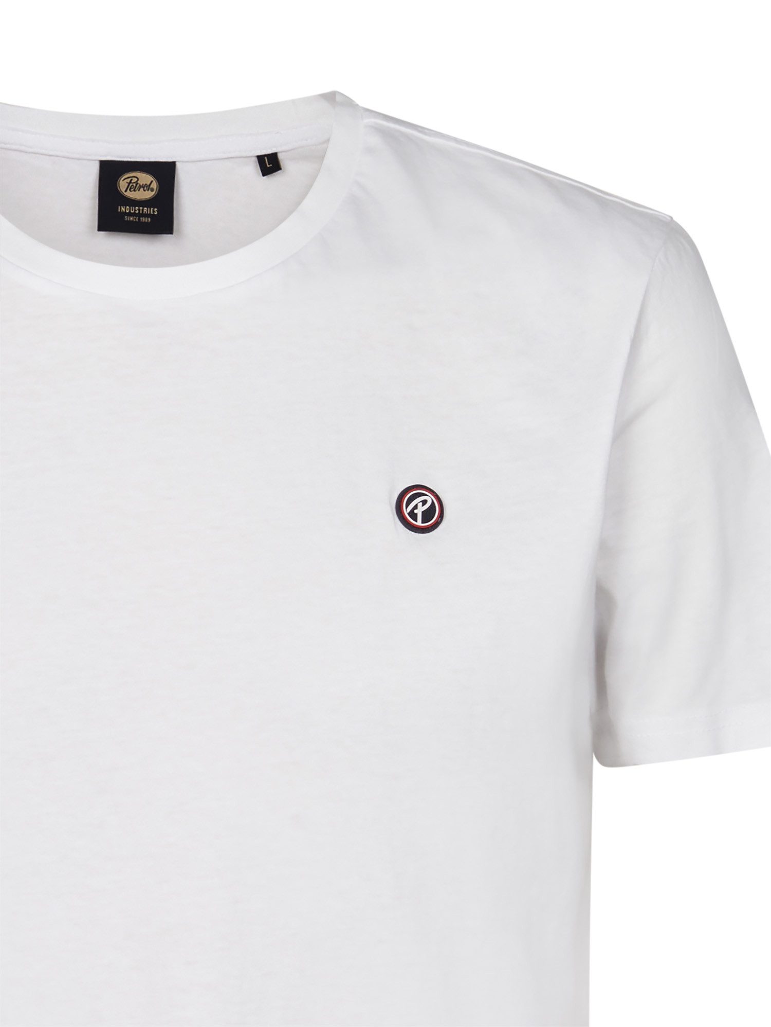 Petrol Industries Shirt met ronde hals met geborduurd logo