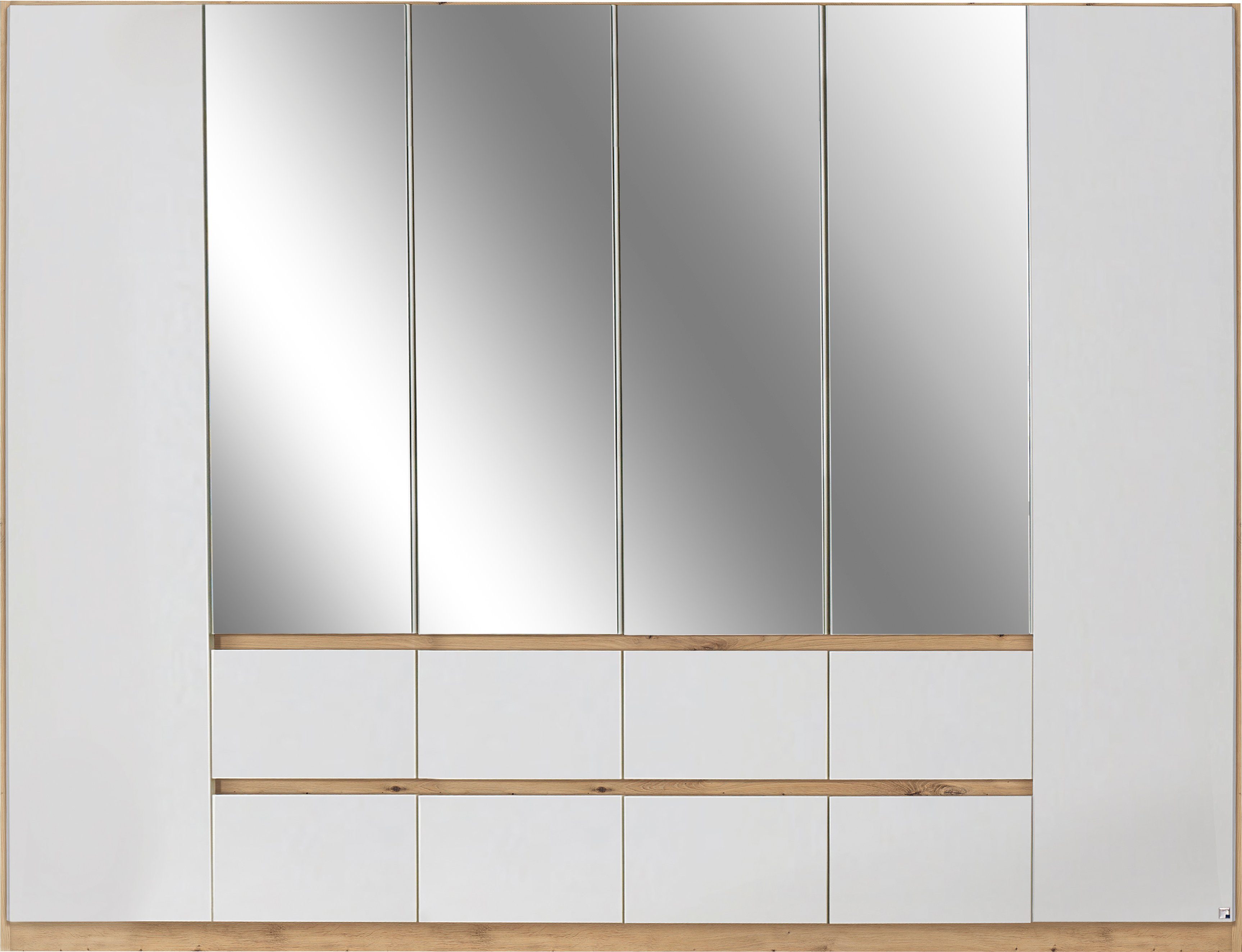 rauch Draaideurkast Kledingkast met spiegel garderobe MAINZ greeploos front met spiegel, buitendeuren met push-to-openfunctie