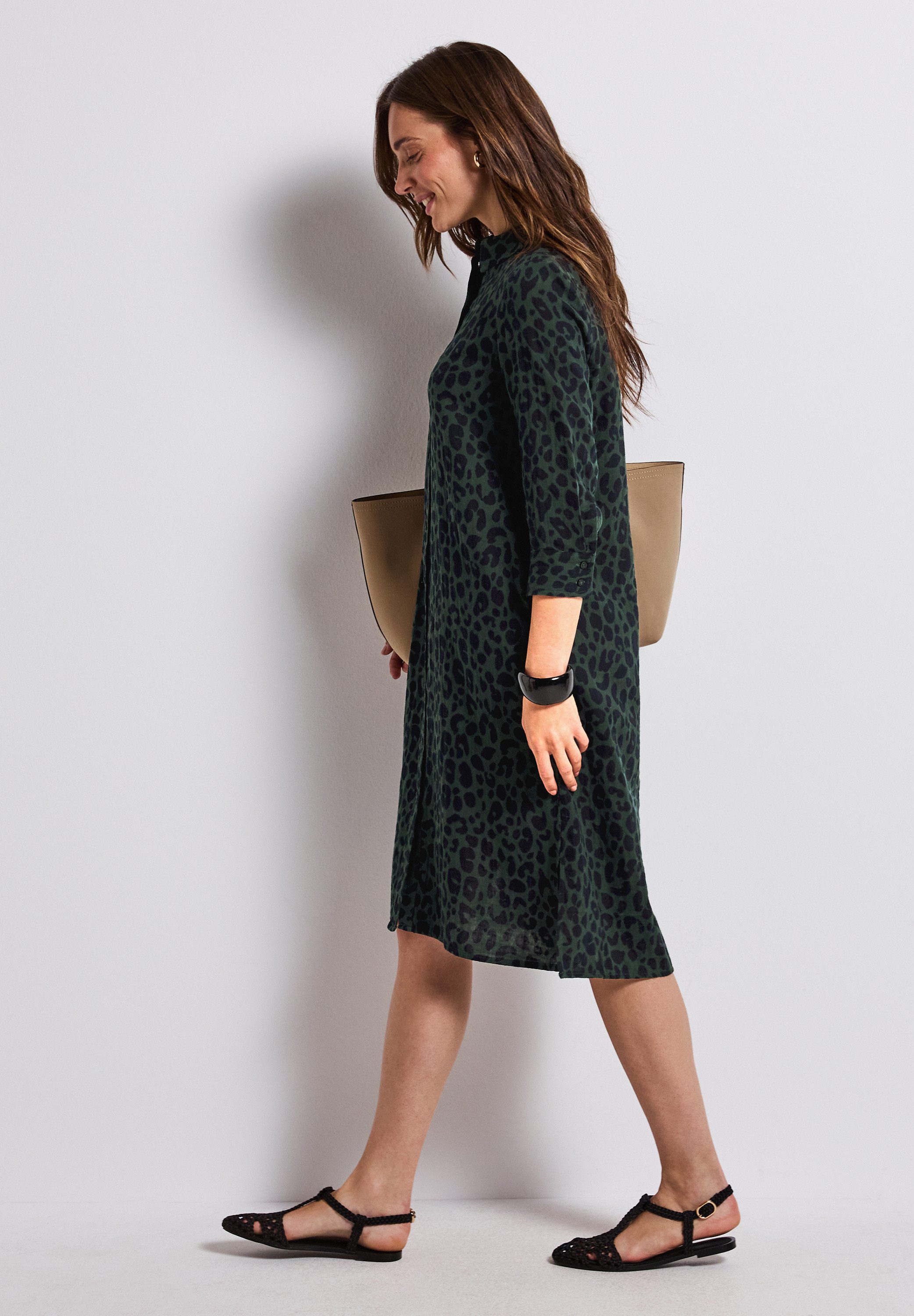 STREET ONE Midi-jurk met motief in mousseline-stijl