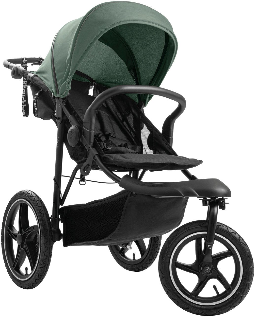 Hauck Kinderwagen met drie wielen Runner 3, Jungle Green met xxl-luchtwielen en handrem, tot 22 kg belastbaar