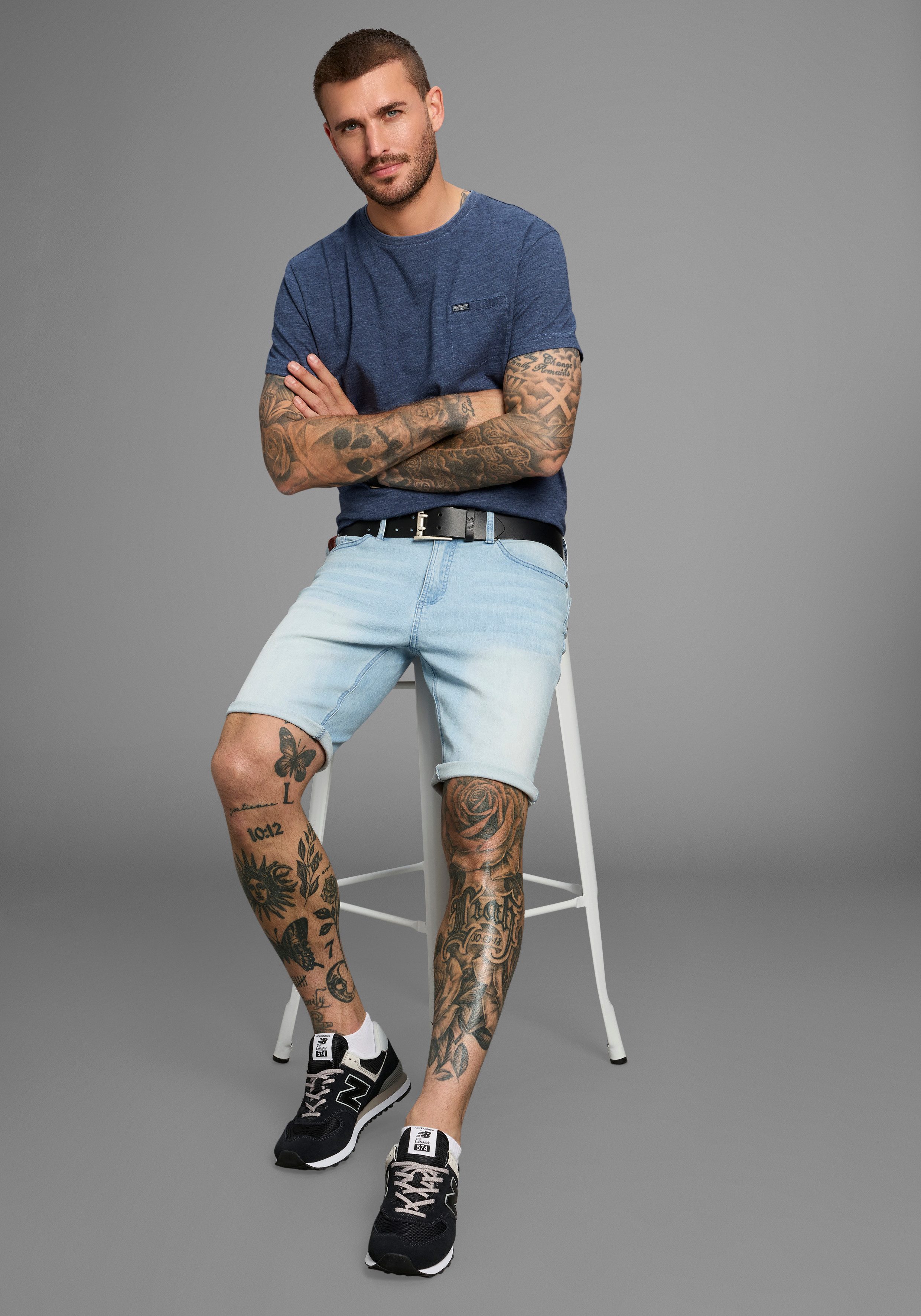 Bruno Banani Jeansshort Hutch-Shorts lage taillehoogte