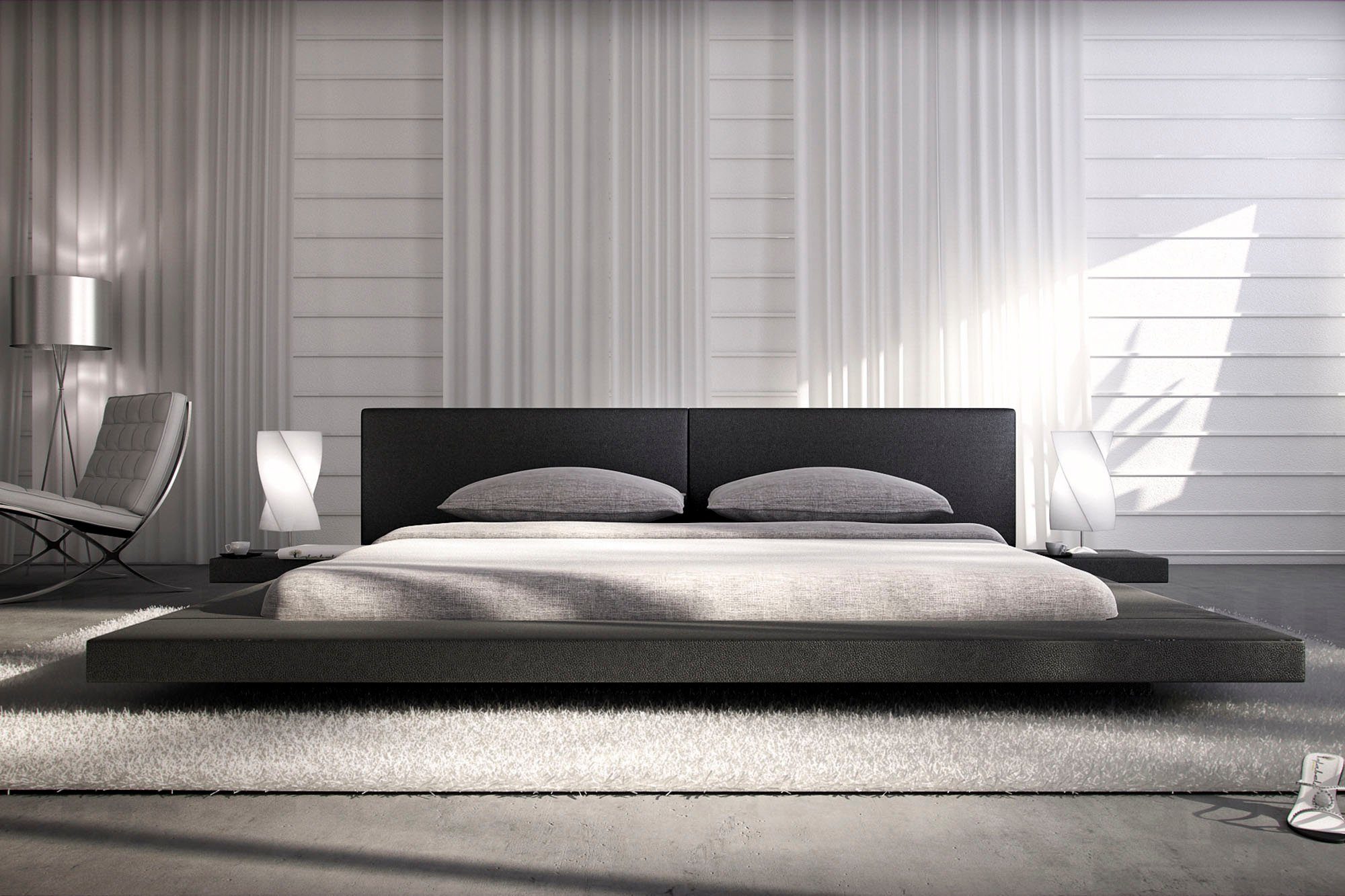 SalesFever Gestoffeerd bed Design bed in een moderne look, lounge bed inclusief nachtkastje