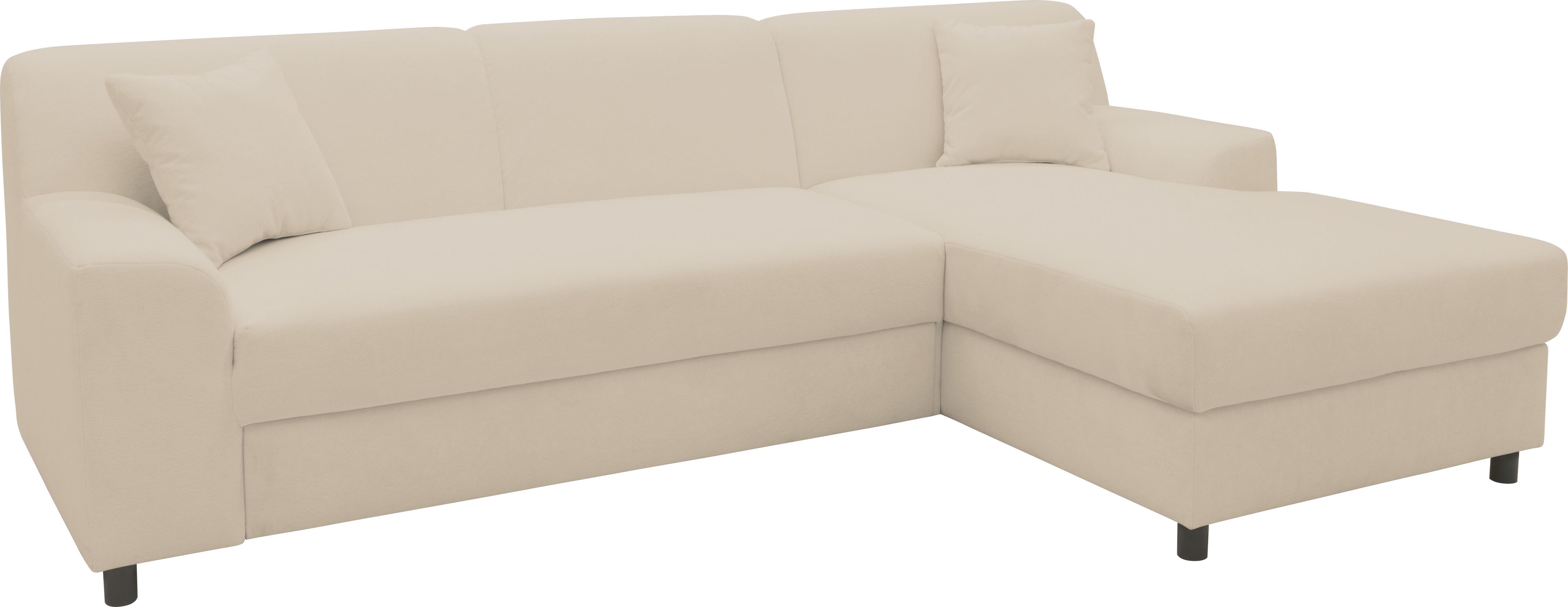 INOSIGN Hoekbank Turah 2, L-vorm, in Cord en waterafstotende microvezel, Vering B/D/H: 241/146/79 cm, incl. sierkussen, optioneel met bedfunctie