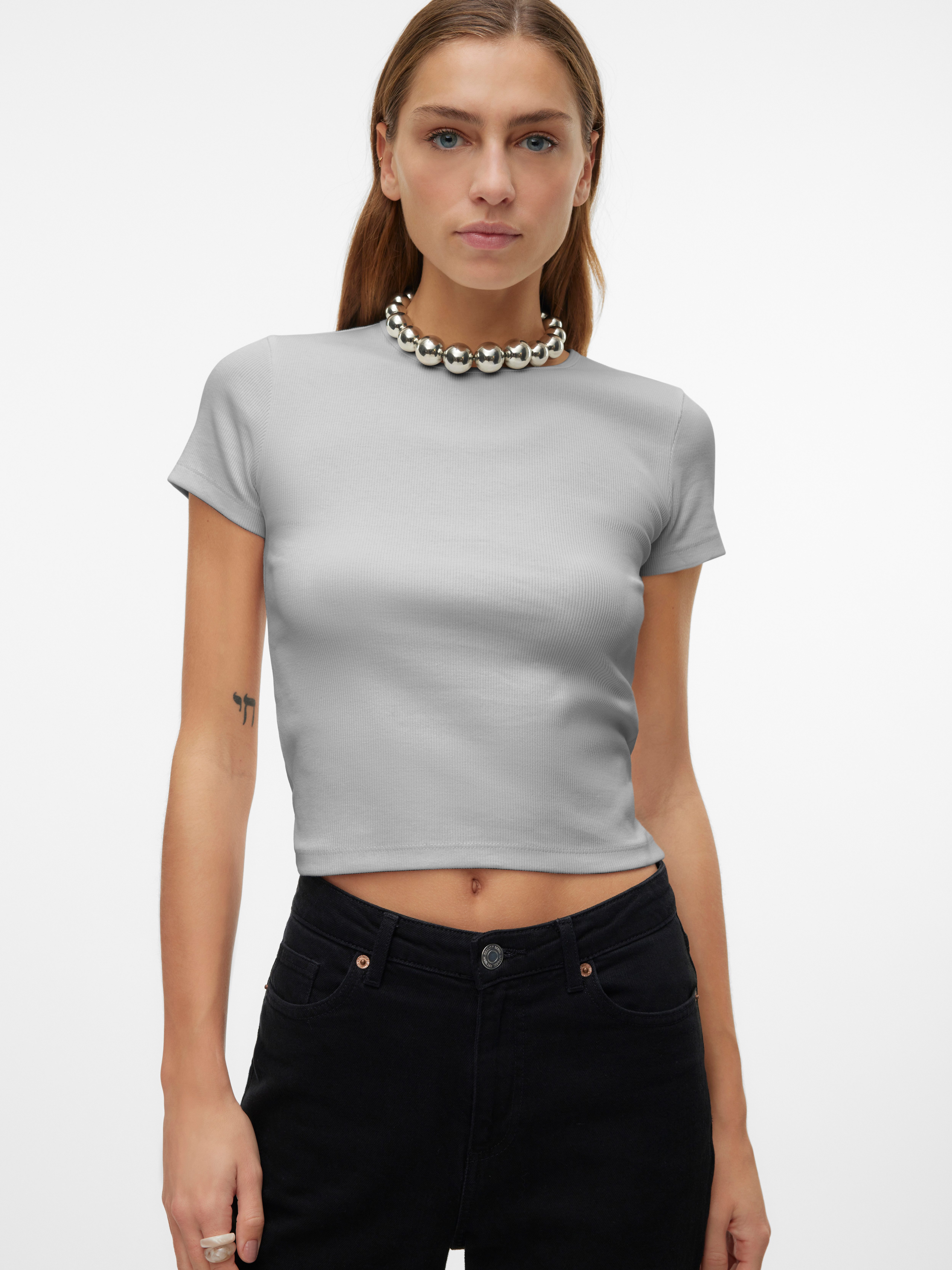Vero Moda Shirt met ronde hals VMCHLOE SS SHORT TOP JRS NOOS
