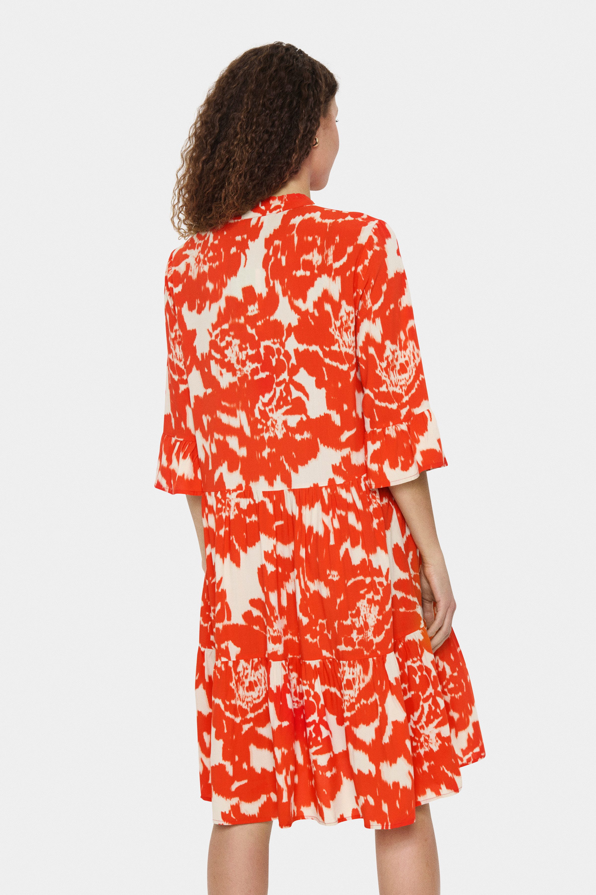 Saint Tropez Blousejurk EdaSZ dress met volants en 3/4 mouwen