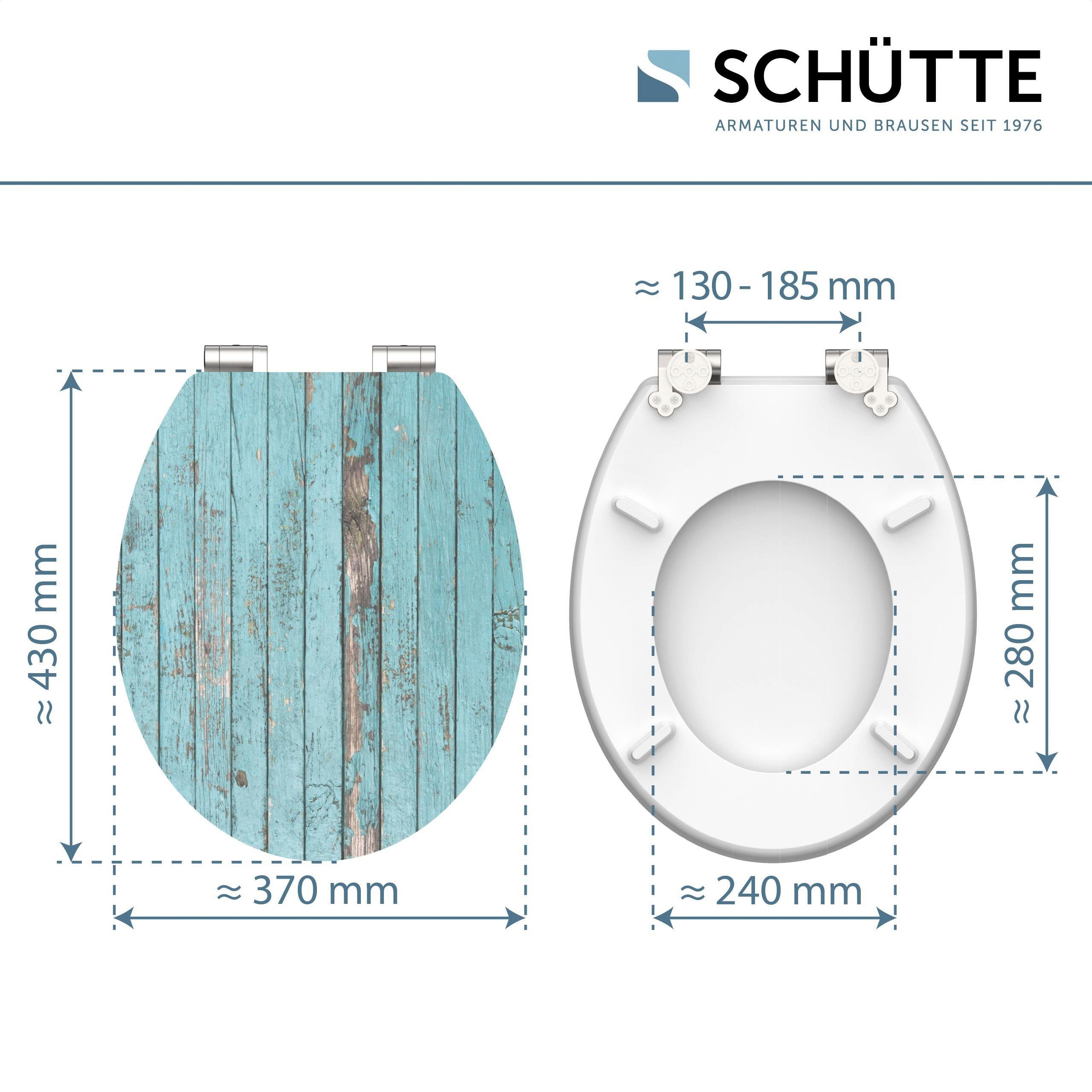 Schütte Toiletzitting Blue Wood High gloss met houten mdf-kern, met softclosemechanisme