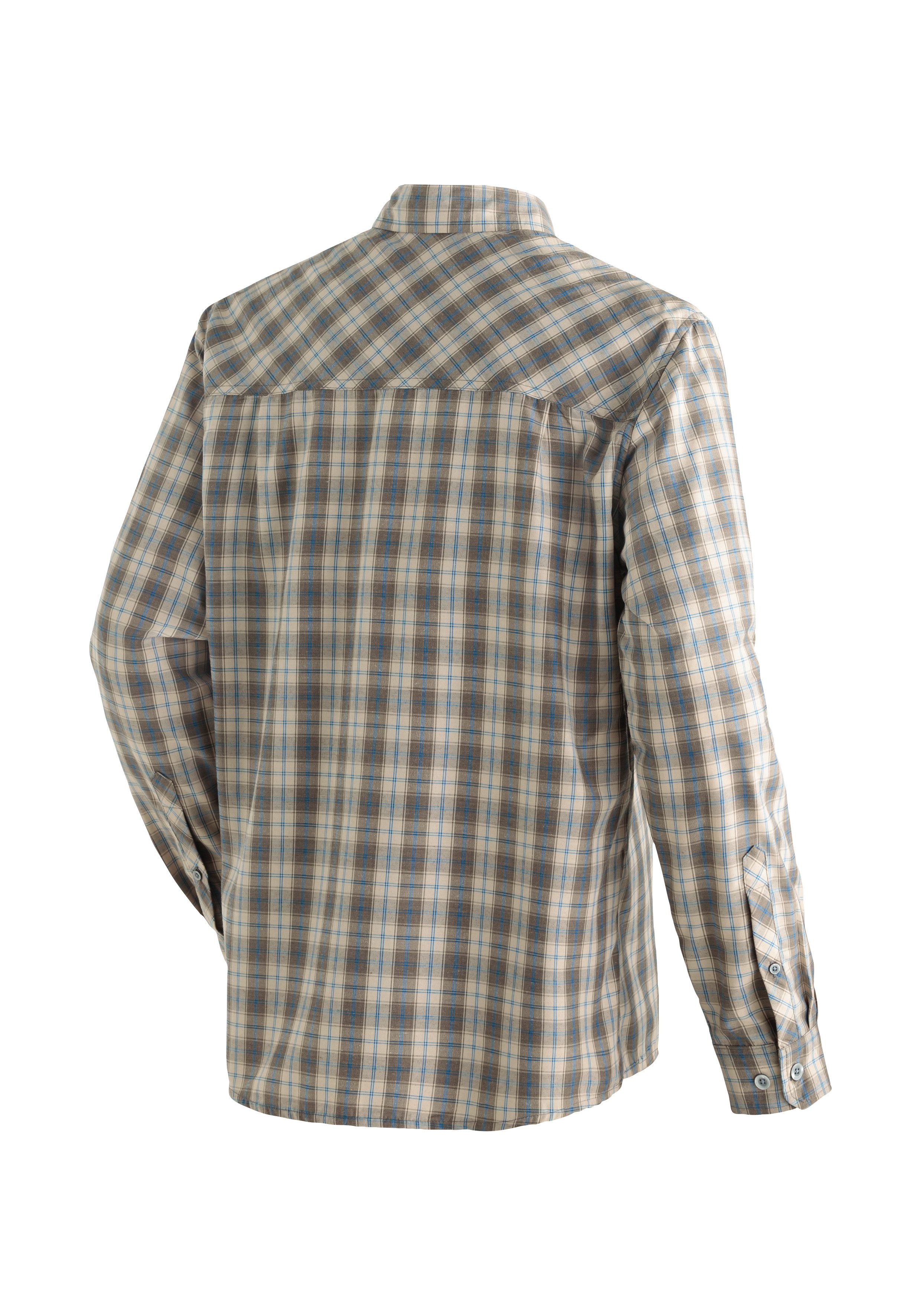 Maier Sports Functioneel shirt Claas Heren overhemd, langarm geruit overhemd voor outdoor en vrije tijd