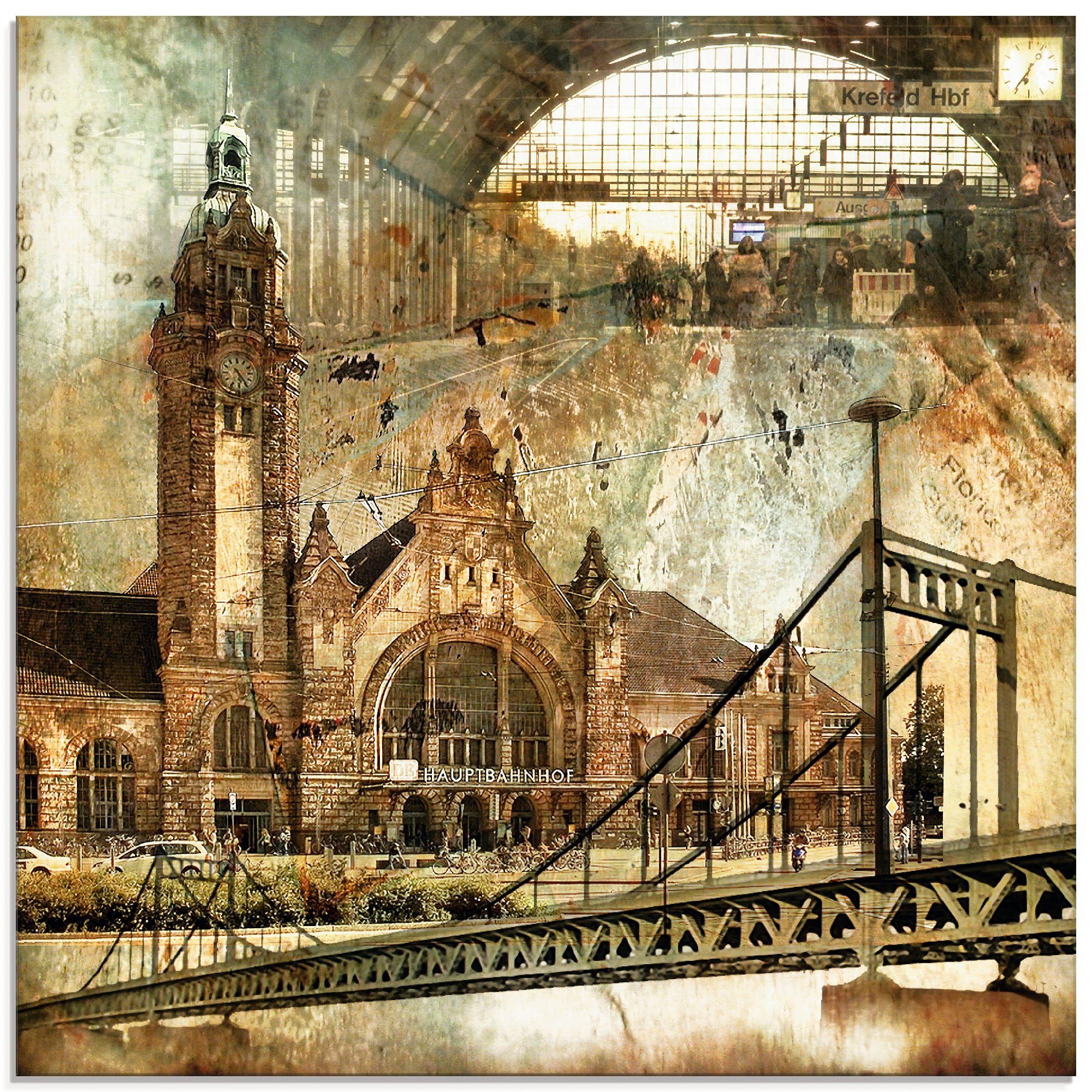 Artland Print op glas Krefeld skyline abstracte collage (1 stuk)