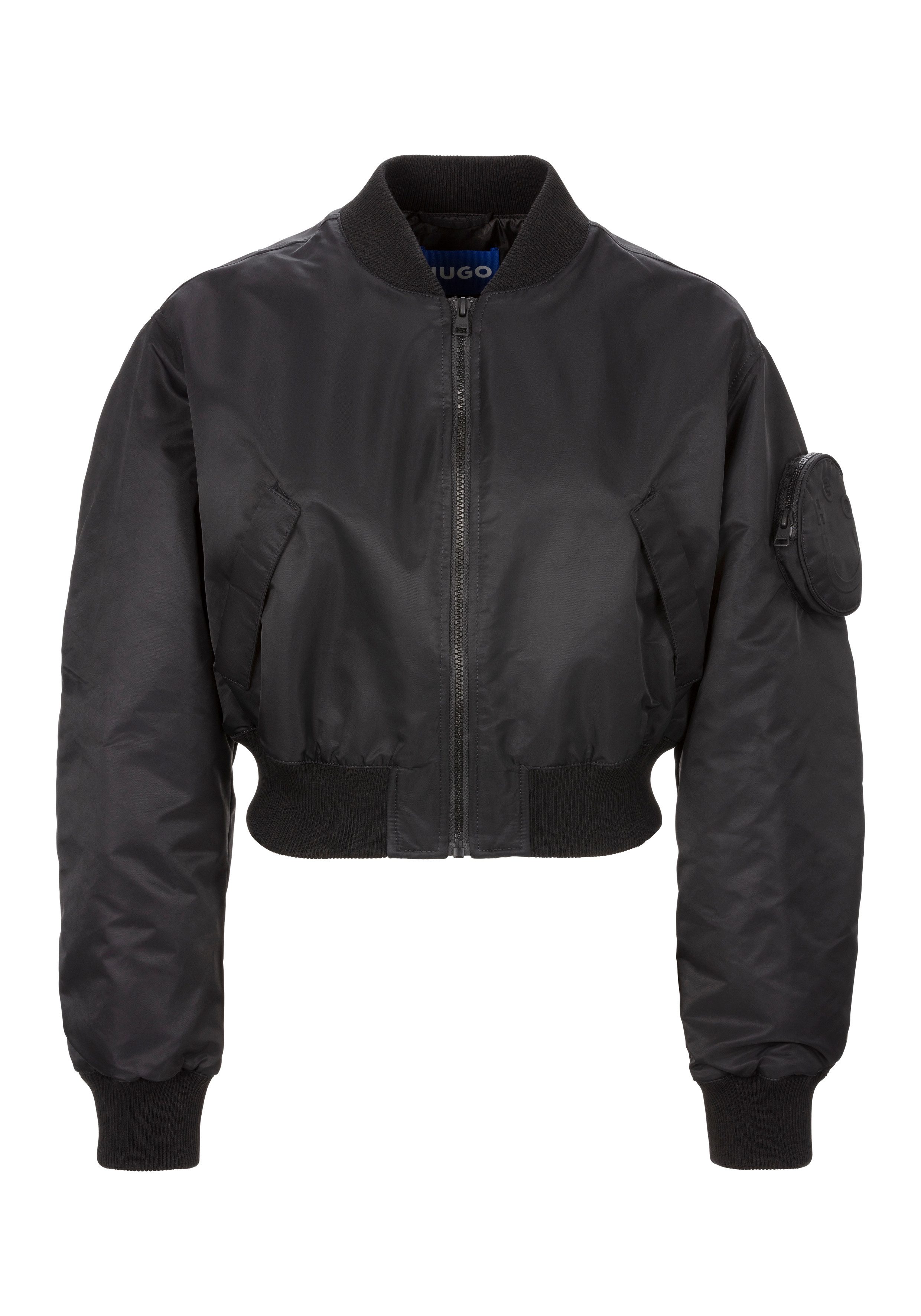 HUGO Blue Outdoorjack Foraia-1_B met opgestikte mouwzak, bomberjack iconic streetstyle