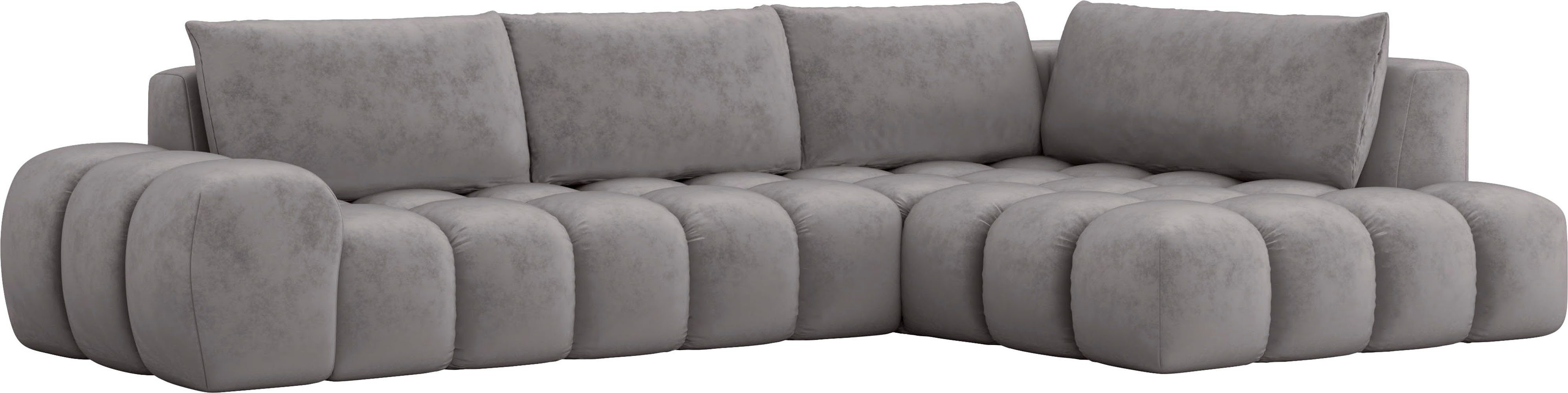 INOSIGN Hoekbank AZITA designsofa, elegant en comfortabel L-vorm, bubbel-look