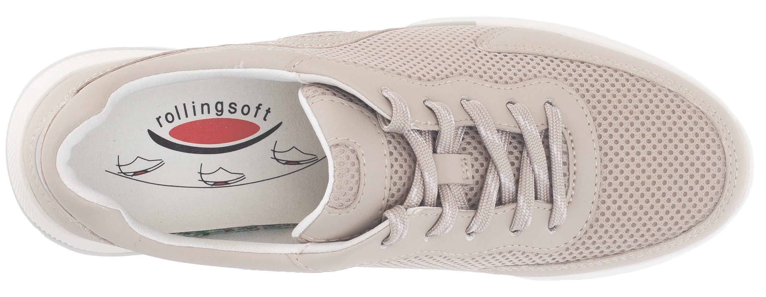 Gabor Rollingsoft Sneakers met sleehak , vrijetijdsschoen, lage schoen, veterschoen met verwisselbaar voetbed
