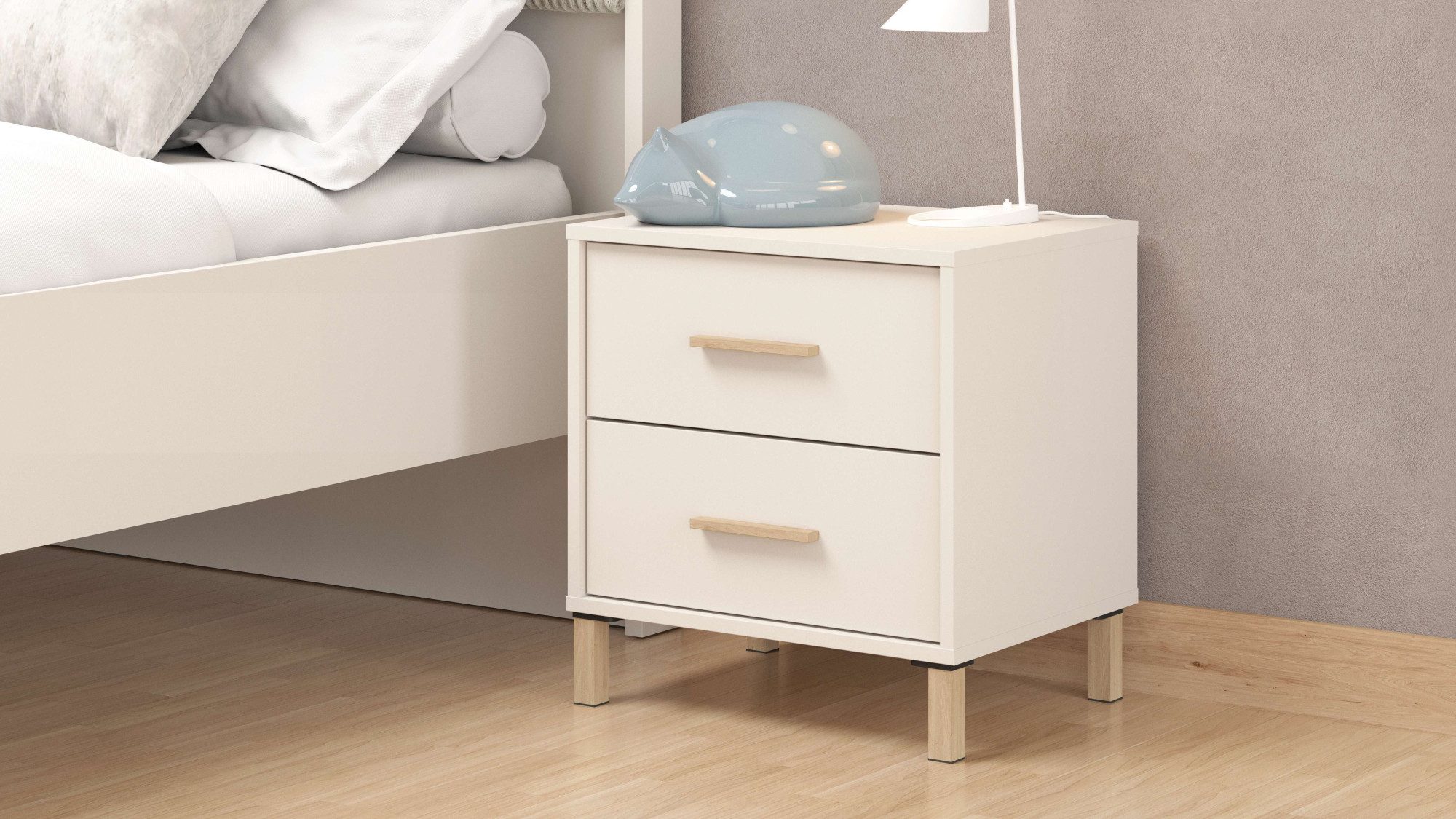 Home affaire Nachtkastje Belfort nachtkastje nachttafel Made in Europe met 2 of 3 lades, fsc®-gecertificeerd, trendy kleur cashmere