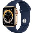 apple smartwatch watch series 6 inclusief oplaadstation (magnetische oplaadkabel) blauw