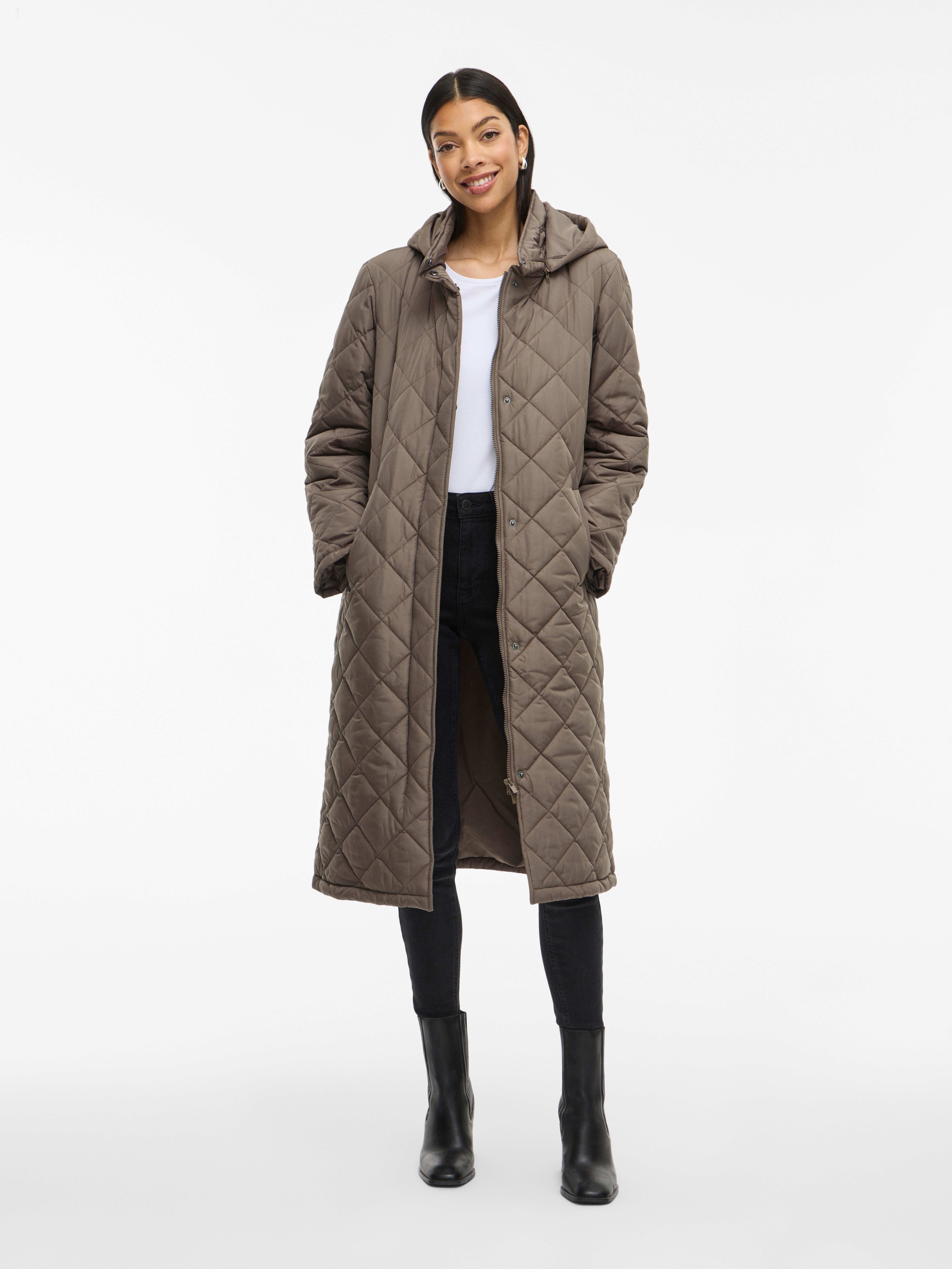 Vila Lange jas van imitatiebont VIKANTE QUILTED L/S COAT - NOOS