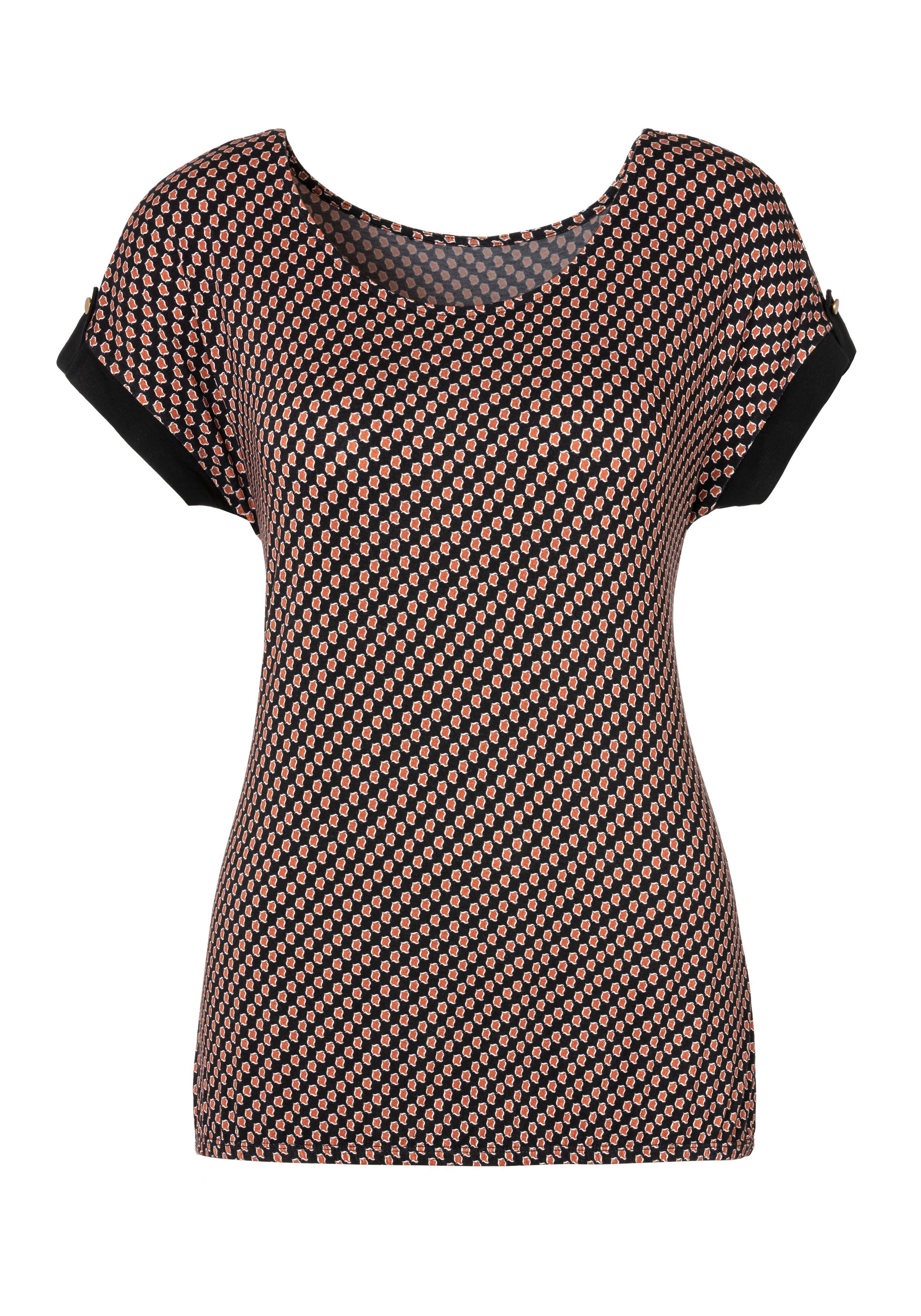 Vivance Shirt met korte mouwen Met decoratieve mouwzoom van zachte viscose-stretch (Set van 2)
